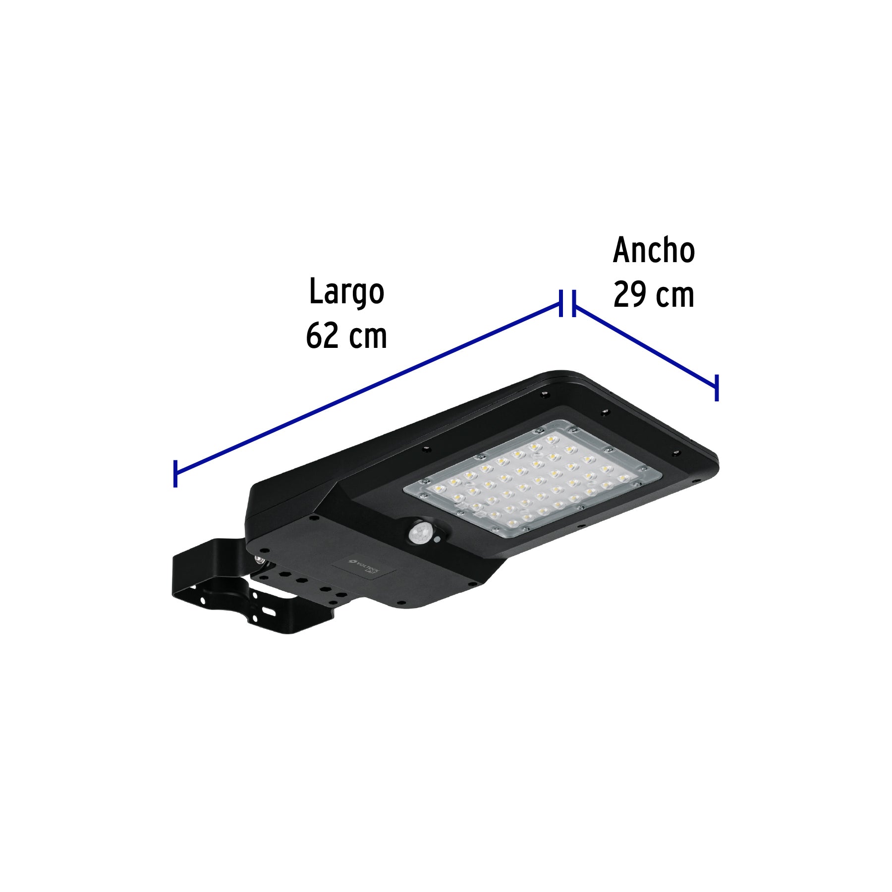 Luminario suburbano solar LED 15 W 6500 K con sensor de luz