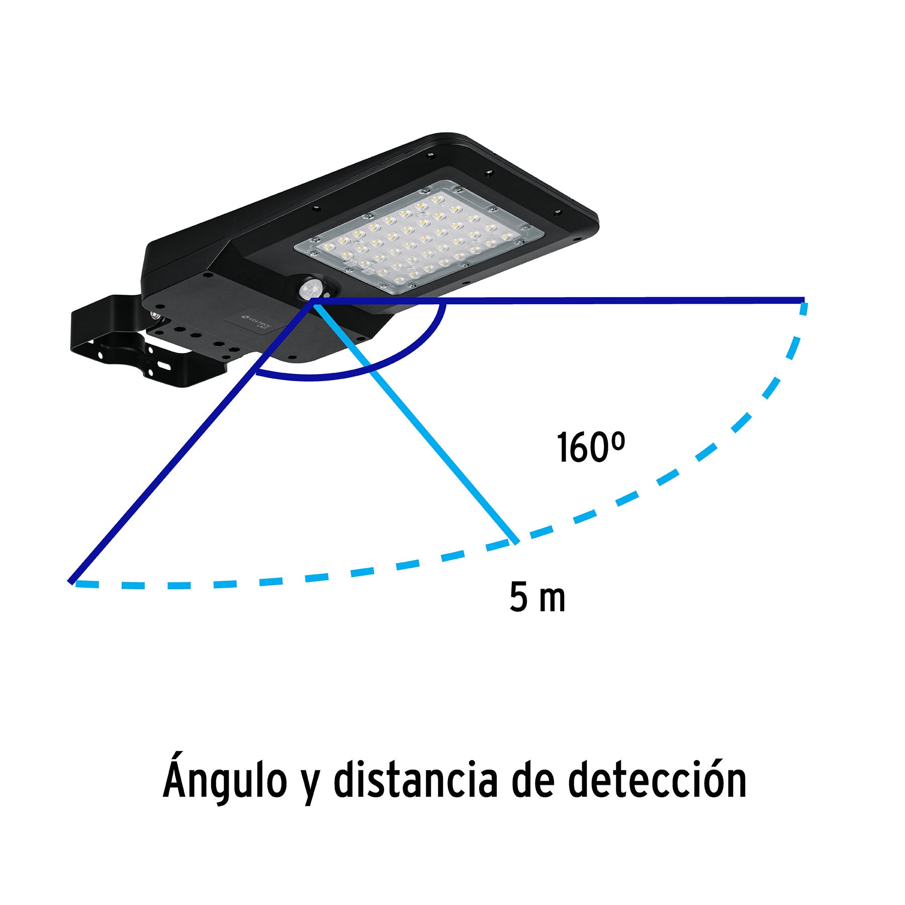 Luminario suburbano solar LED 15 W 6500 K con sensor de luz