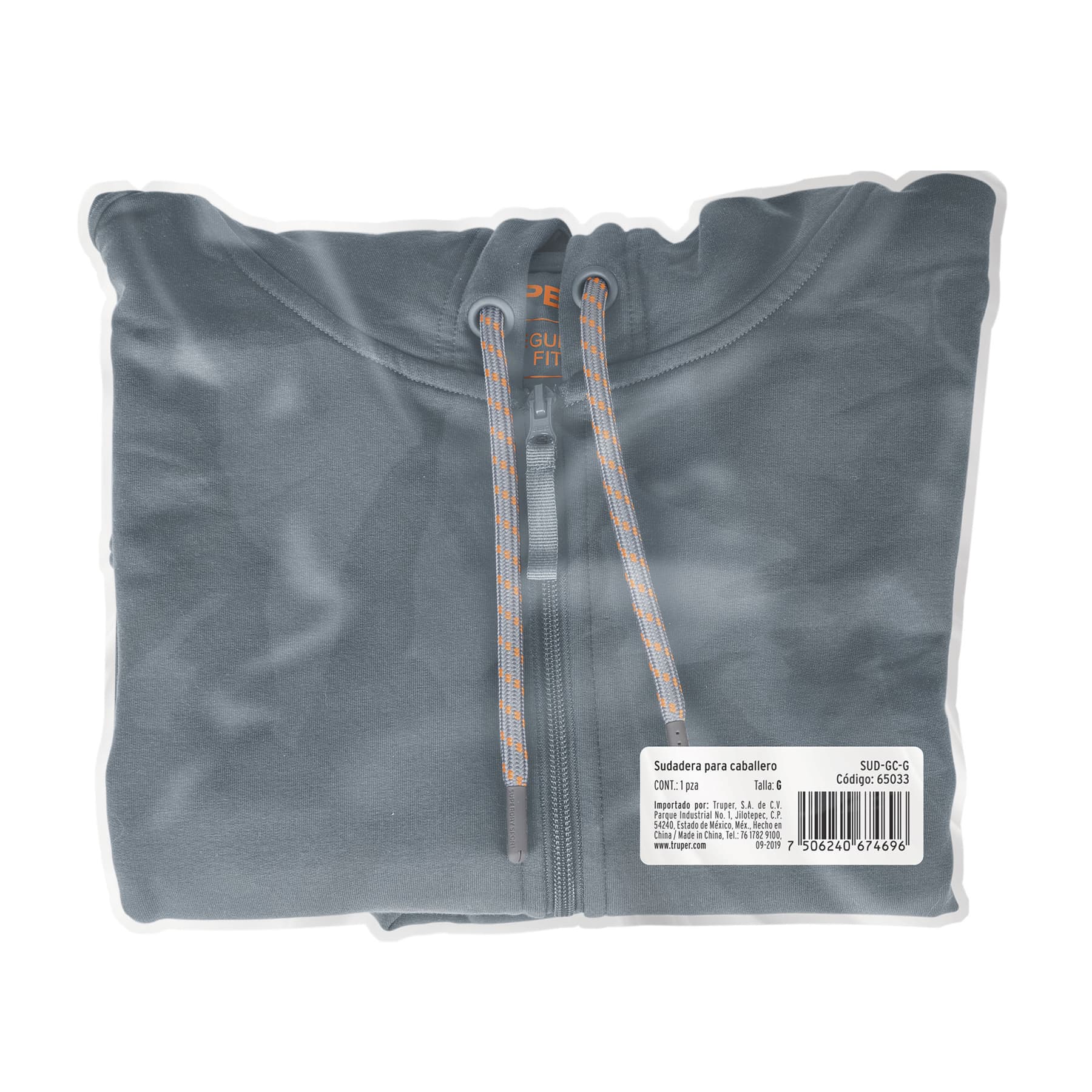 Sudadera gris para caballero, talla G, TRUPER