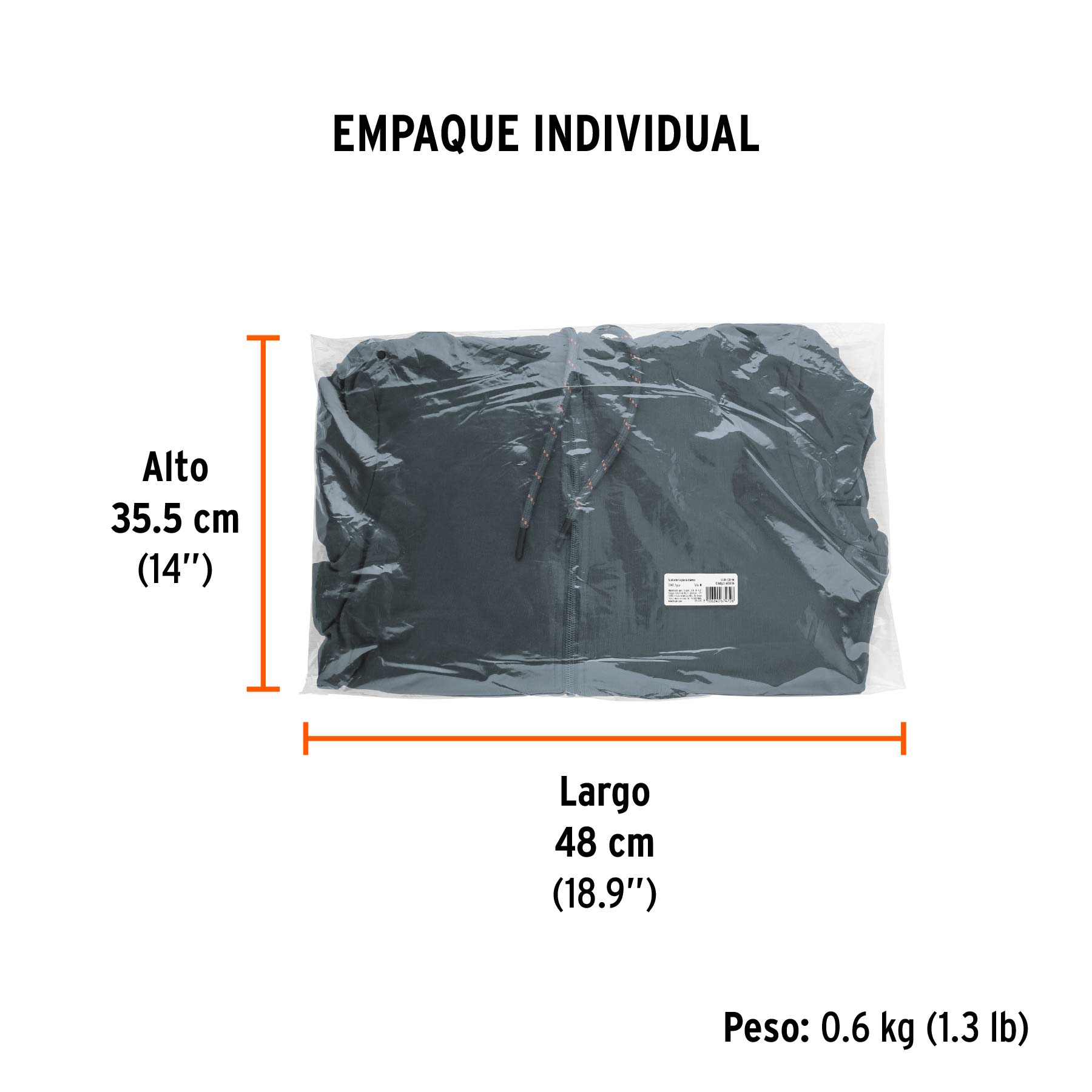 Sudadera gris para dama, talla M, TRUPER - Empaque
