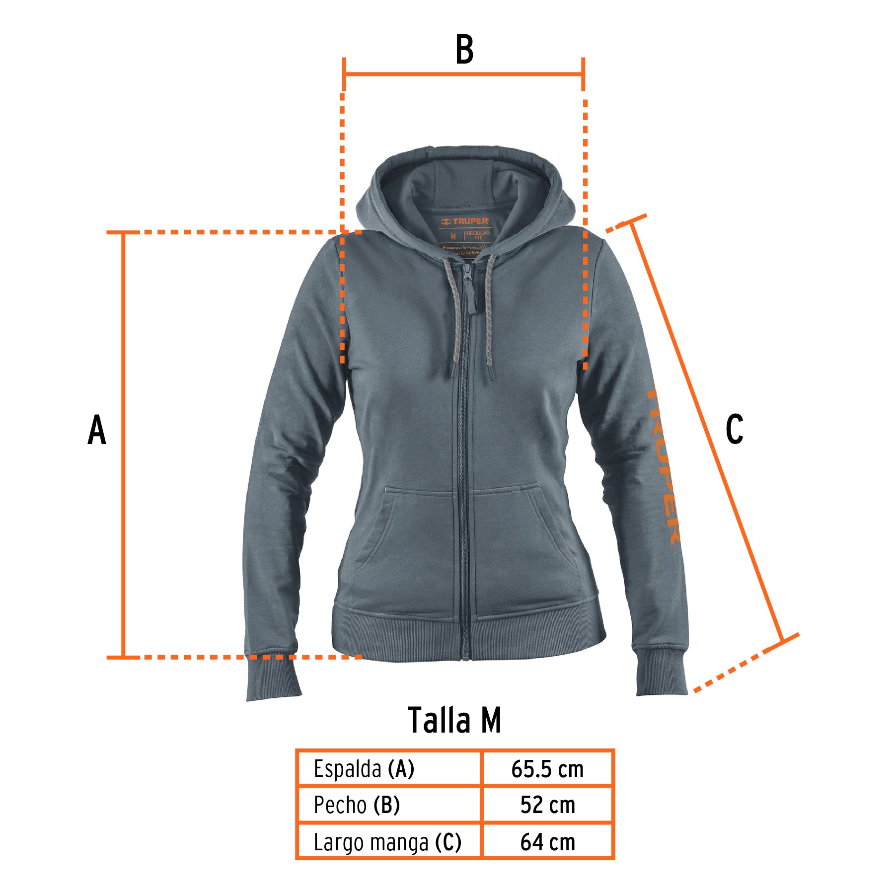 Sudadera gris para dama, talla M, TRUPER