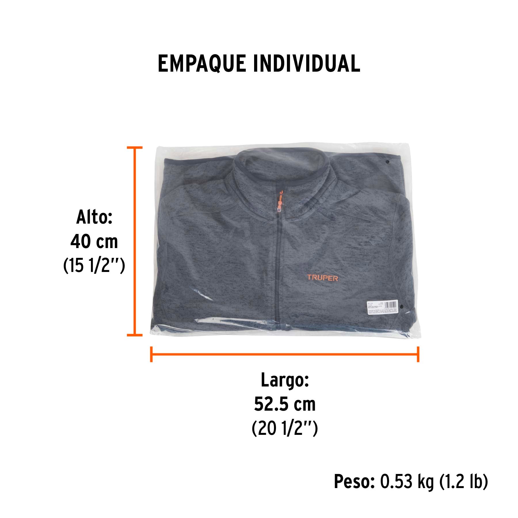 Suéter gris para hombre, talla CH, TRUPER - Empaque