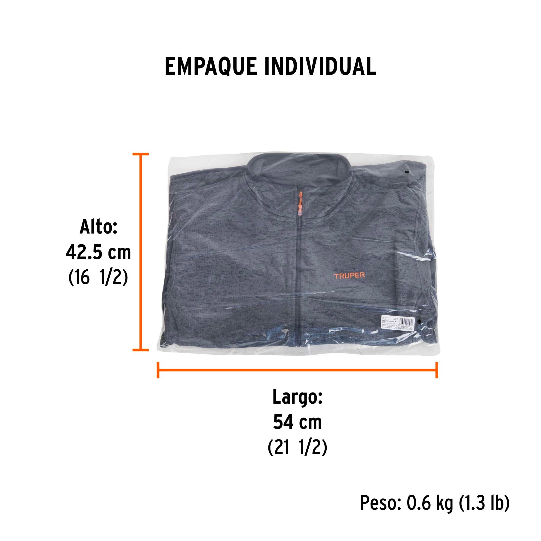 Suéter gris para hombre, talla EG, TRUPER - Empaque