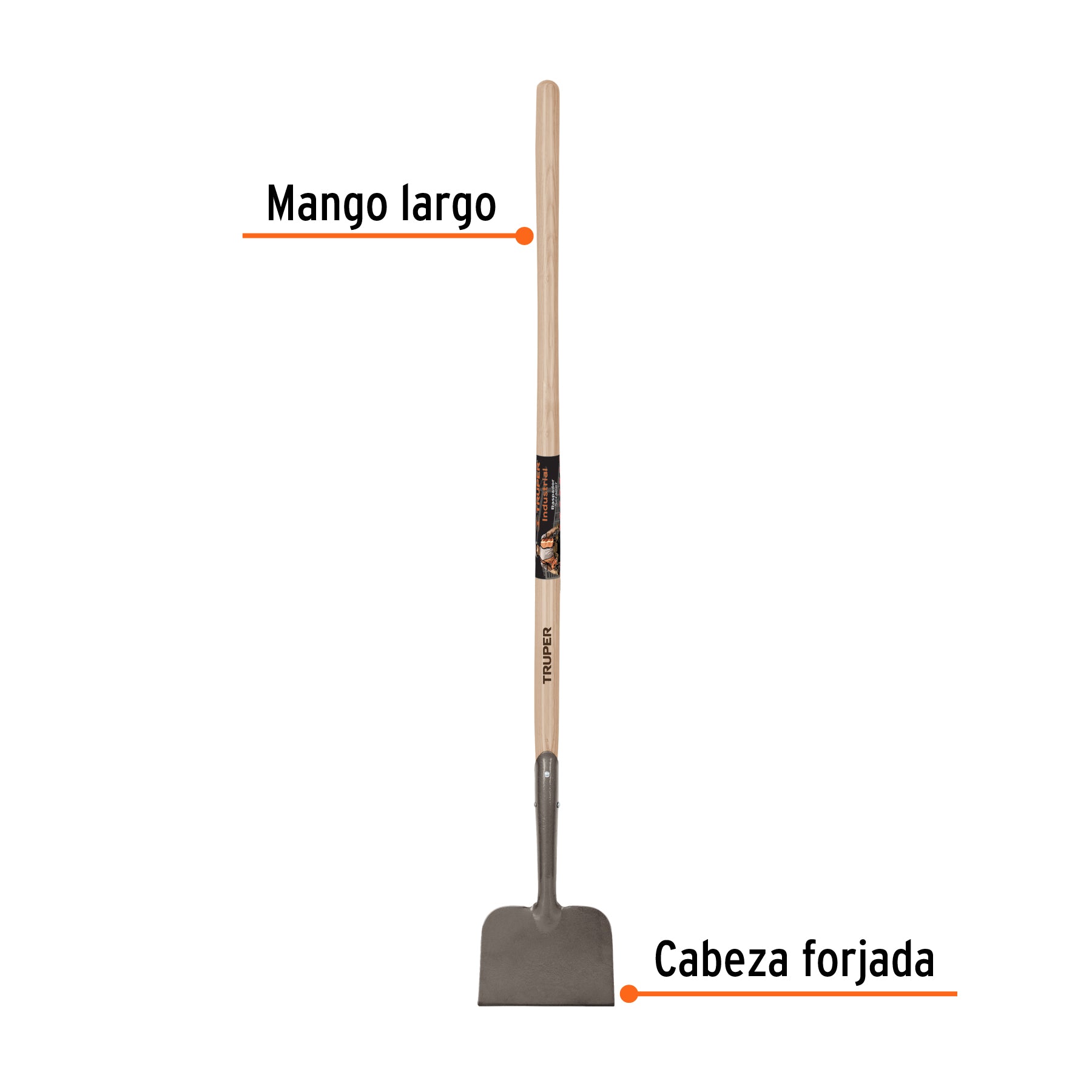 Raspador forjado de 8", mango de 48", TRUPER