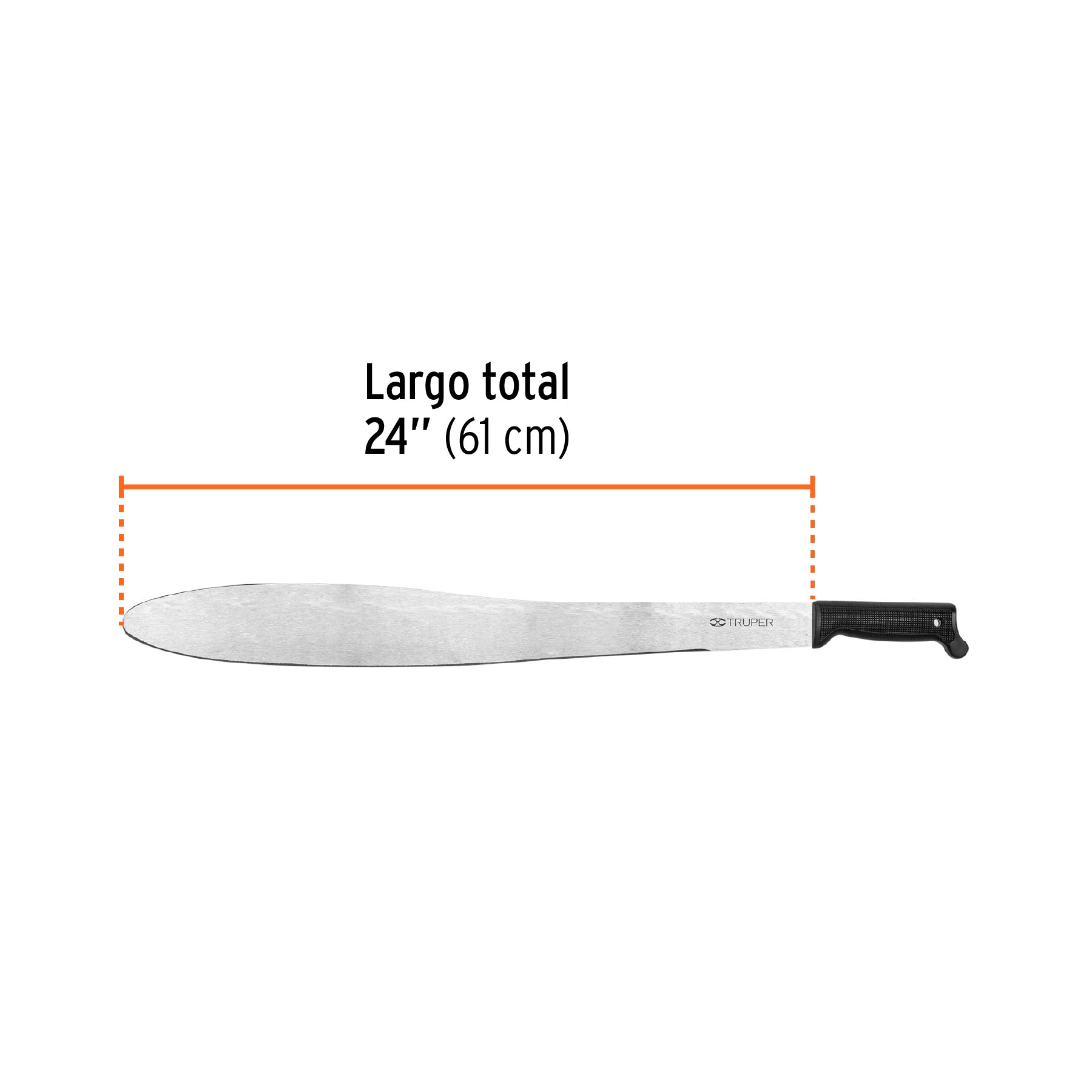 Machete Caguayano 24" cacha negra inyectada, TRUPER