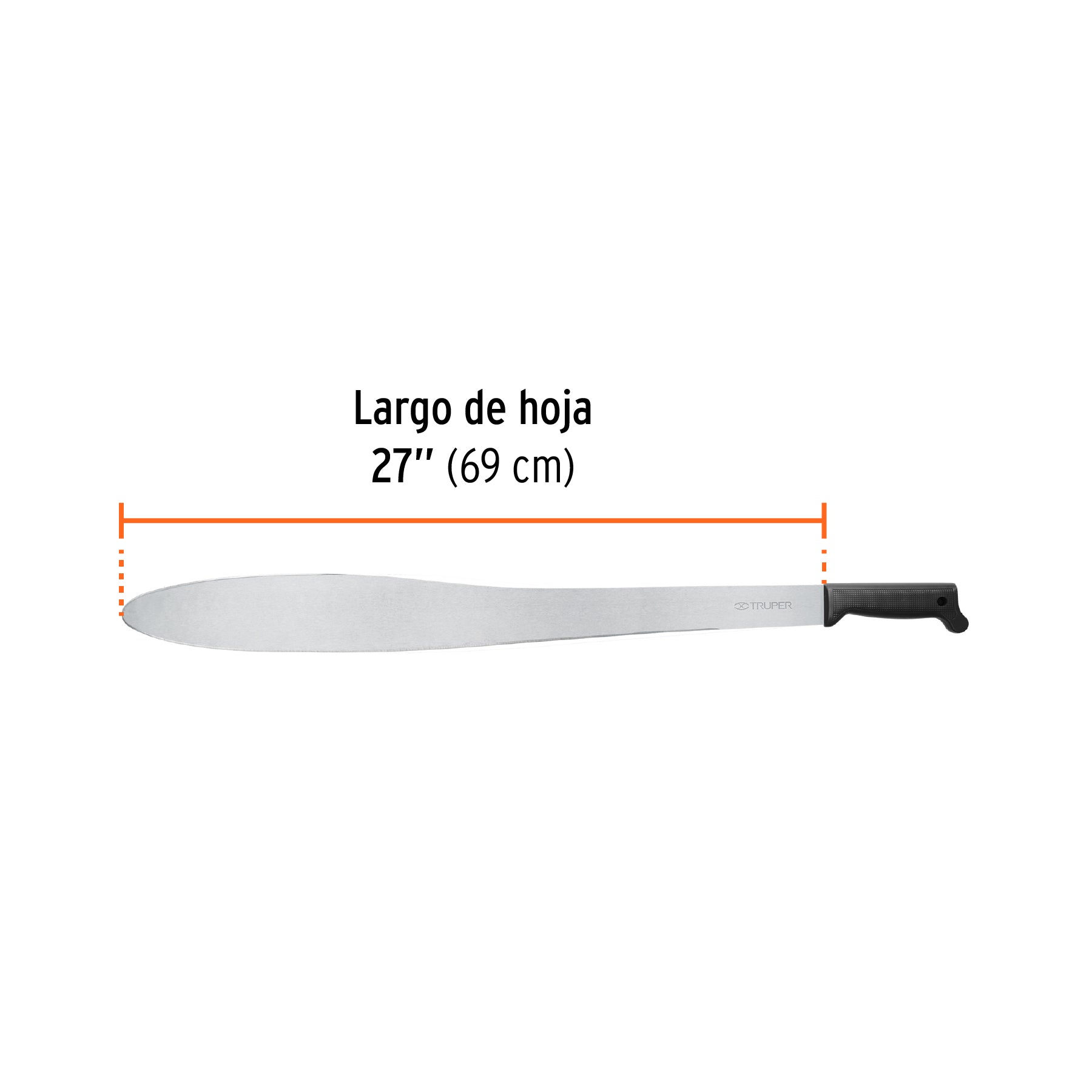 Machete Caguayano 27" cacha negra inyectada, TRUPER