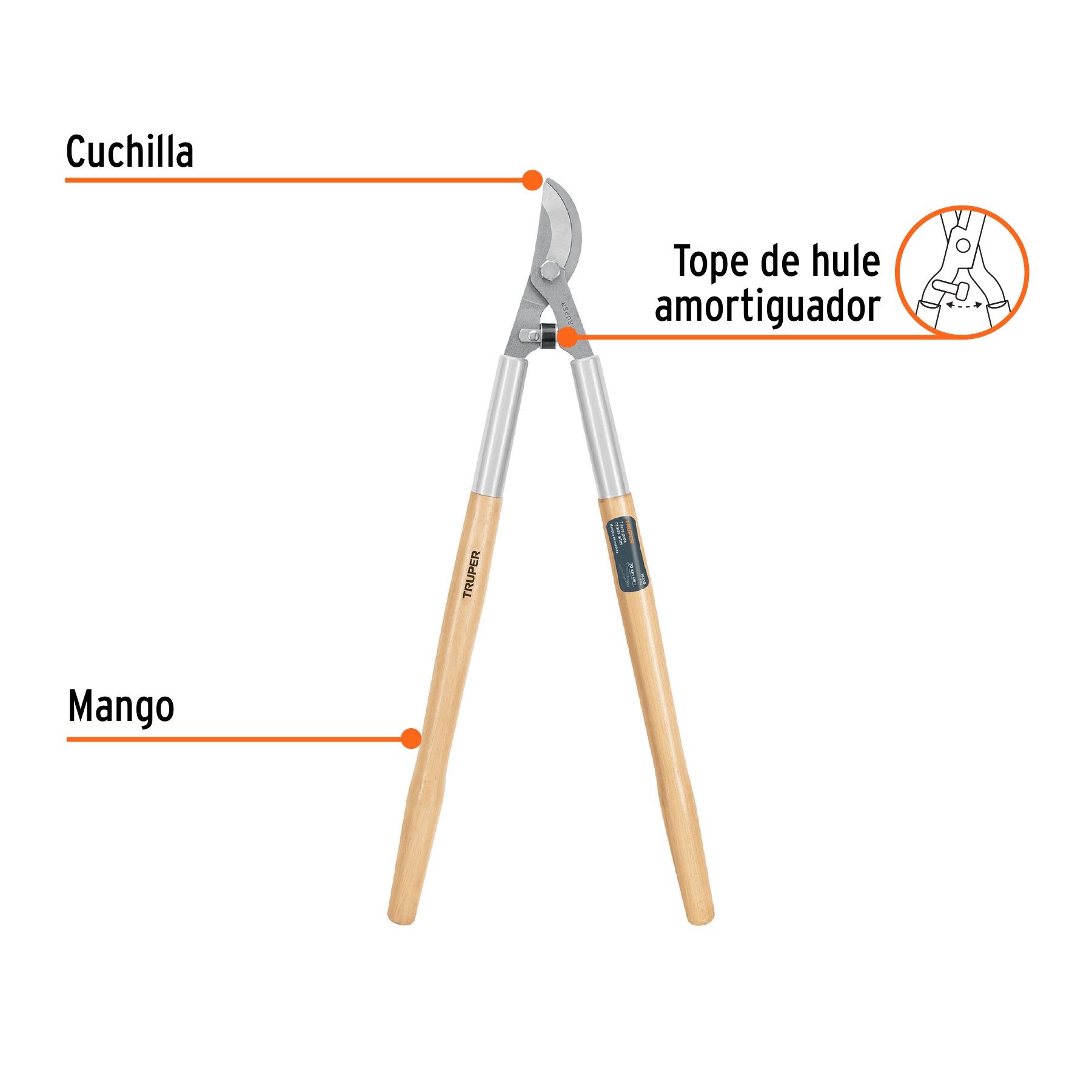 Tijera para ramas 70 cm, Classic, mangos de madera, TRUPER