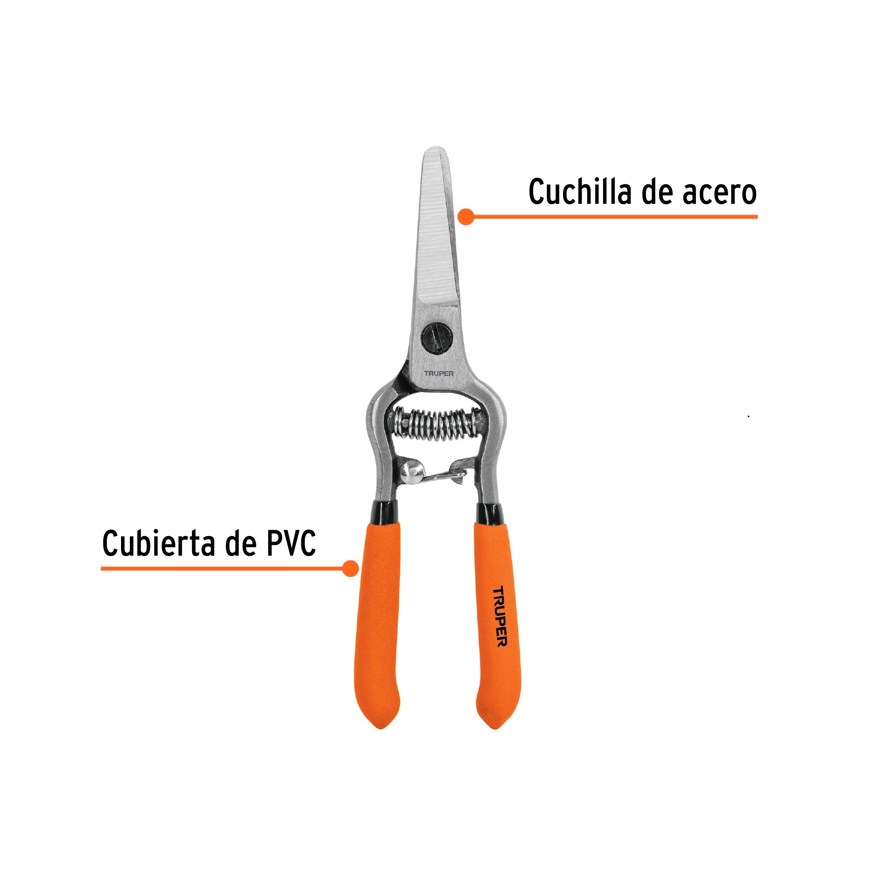 Tijera forjada para poda 6", recta, corte de frutas, TRUPER