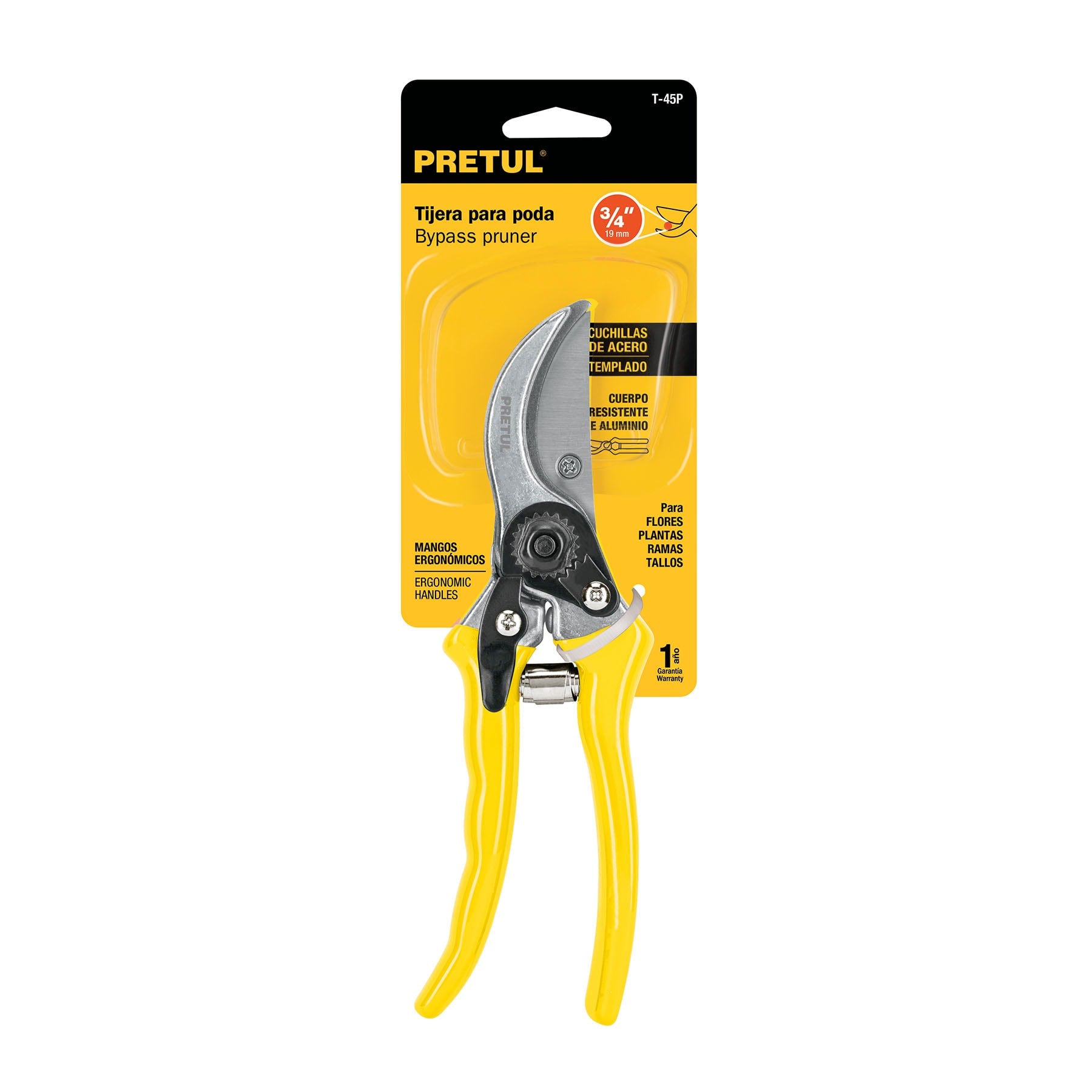 Tijera para poda 8" cuchilla de paso, PRETUL