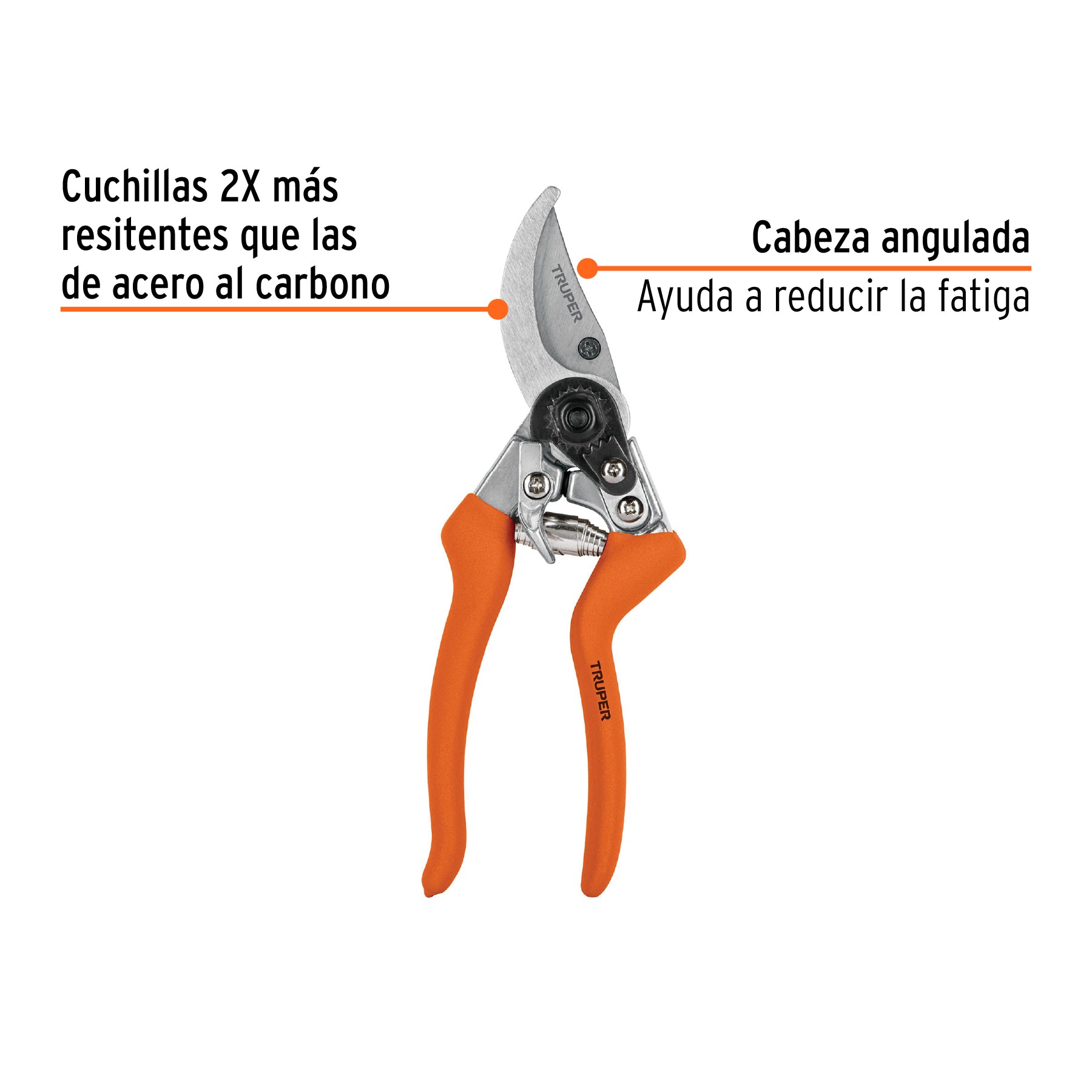 Tijera para poda 8" de aluminio cuchilla de paso, TRUPER
