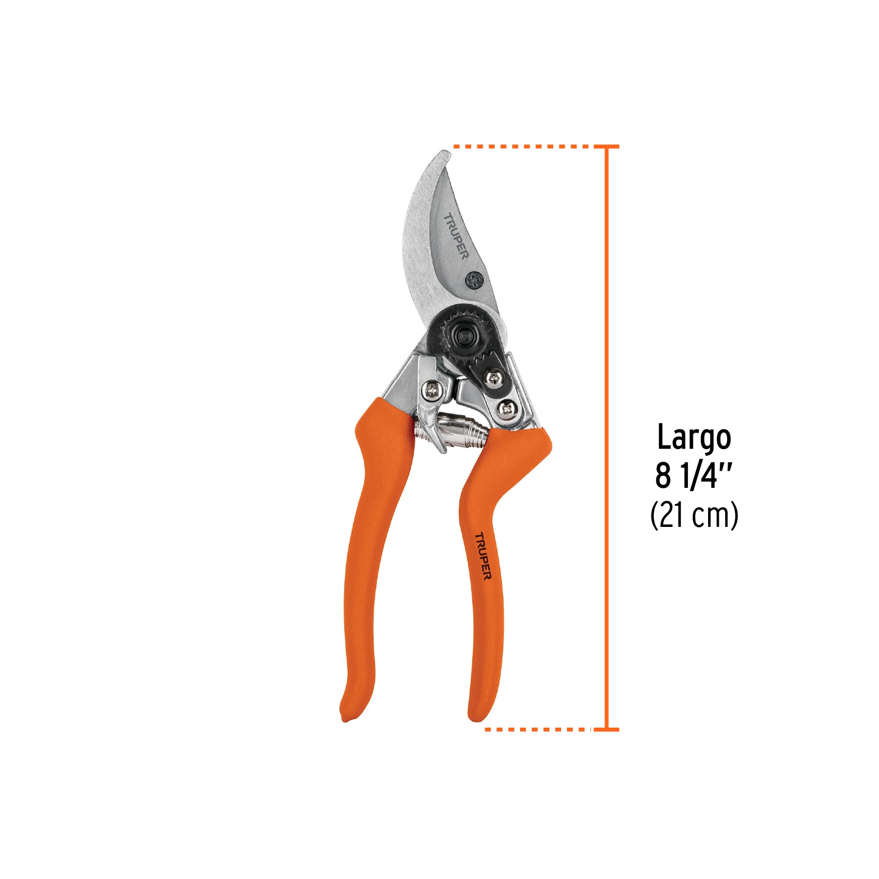 Tijera para poda 8" de aluminio cuchilla de paso, TRUPER