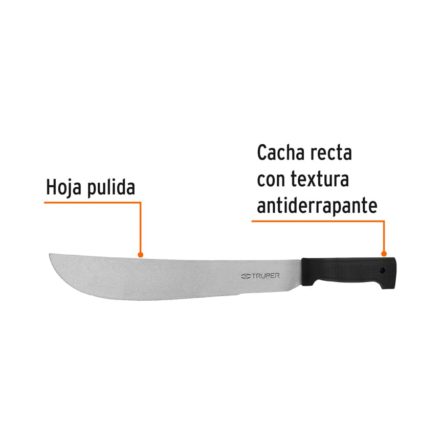 Machete estándar 14" cacha negra inyectada, TRUPER