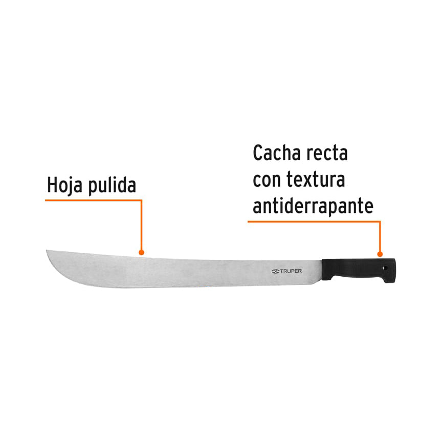 Machete estándar 20" cacha negra inyectada, TRUPER