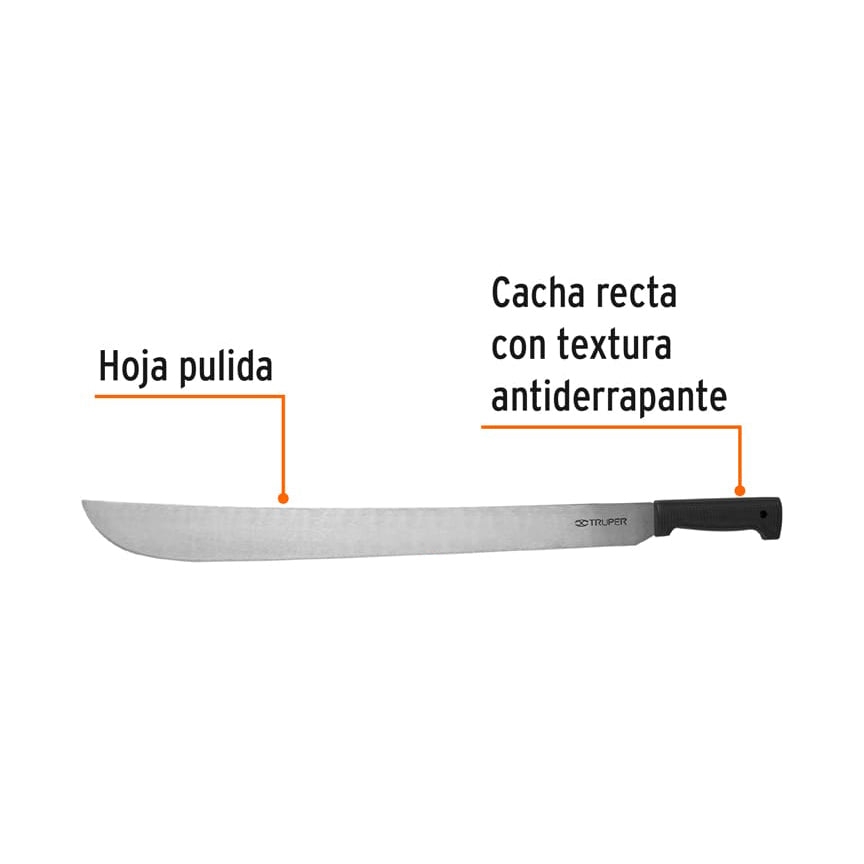 Machete estándar 24" cacha negra inyectada, TRUPER