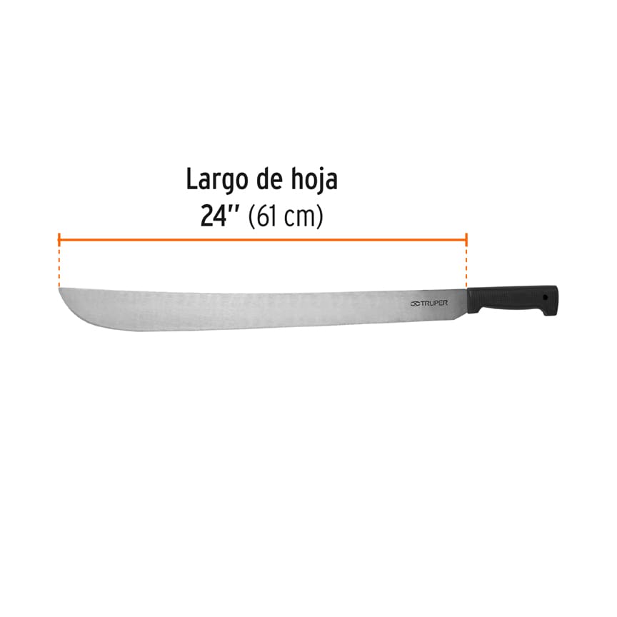 Machete estándar 24" cacha negra inyectada, TRUPER