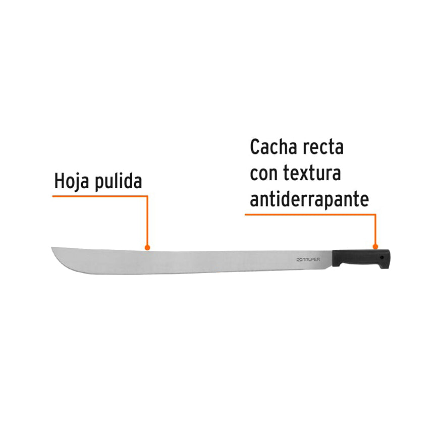 Machete estándar 26" cacha negra inyectada, TRUPER