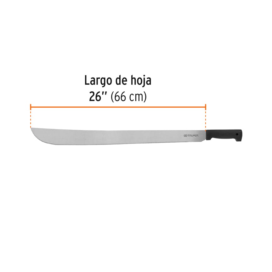 Machete estándar 26" cacha negra inyectada, TRUPER