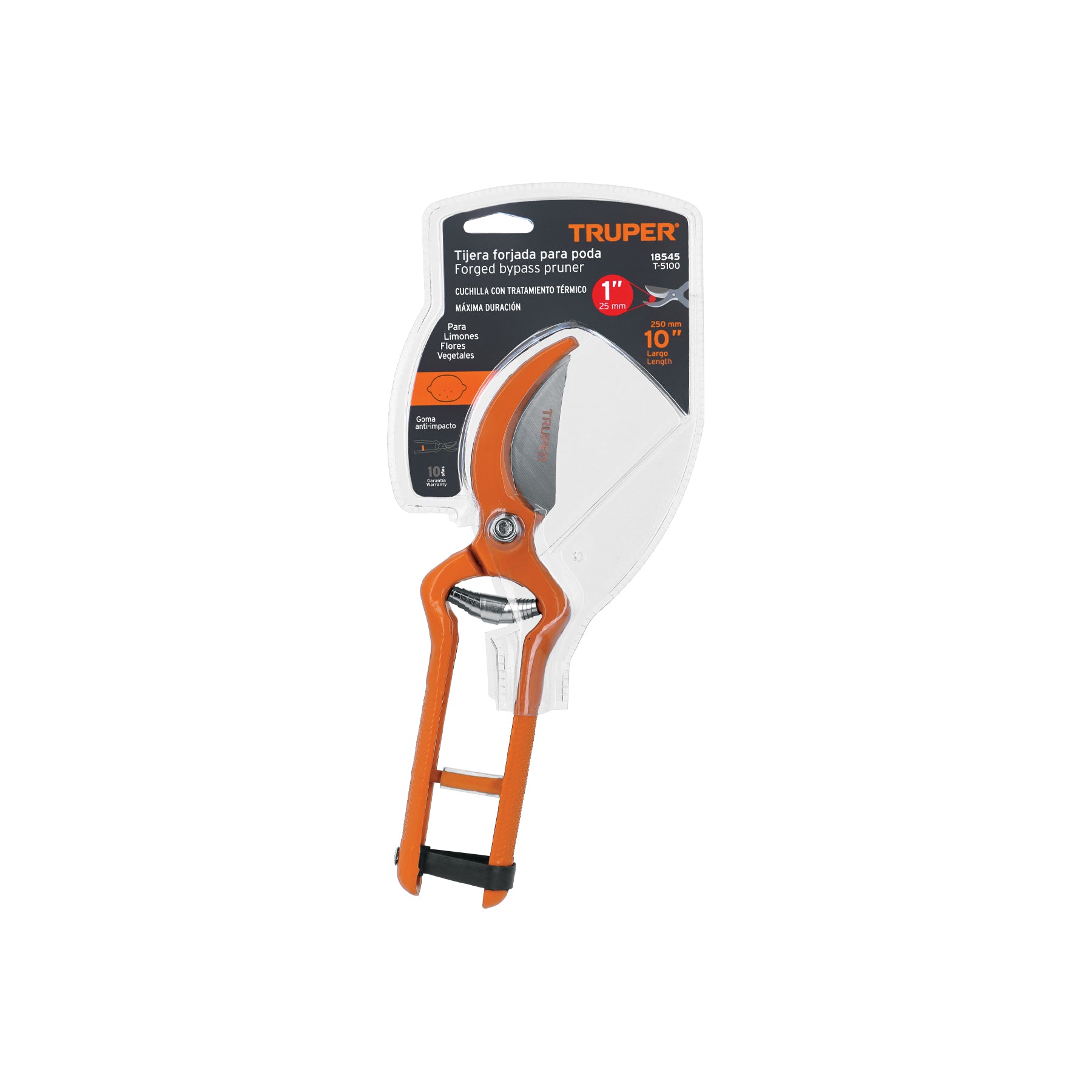 Tijera para poda 10" forjada cuchilla de paso, TRUPER