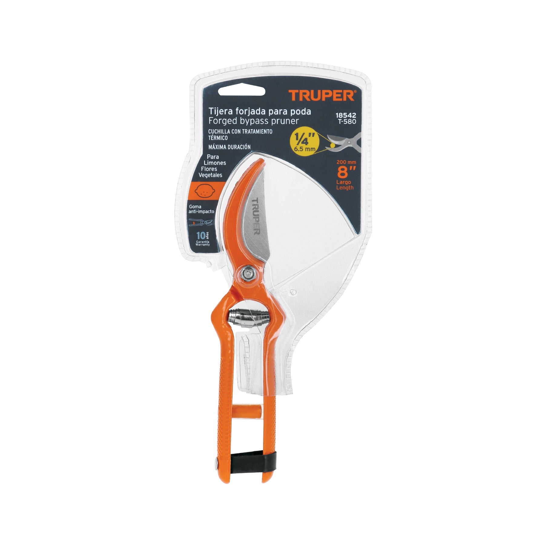 Tijera para poda 8" forjada cuchilla de paso, TRUPER