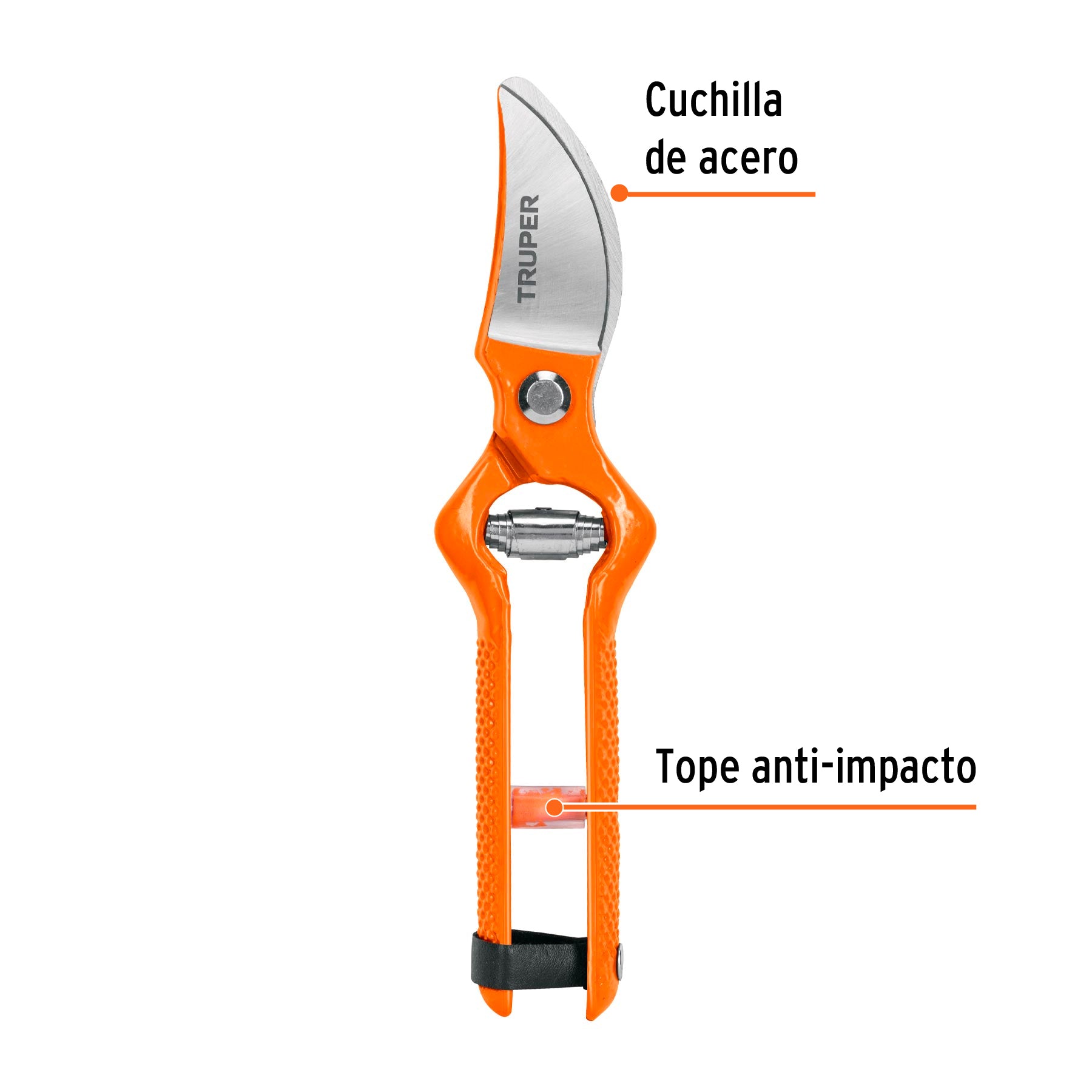 Tijera para poda 8-1/2" forjada cuchilla de paso, TRUPER