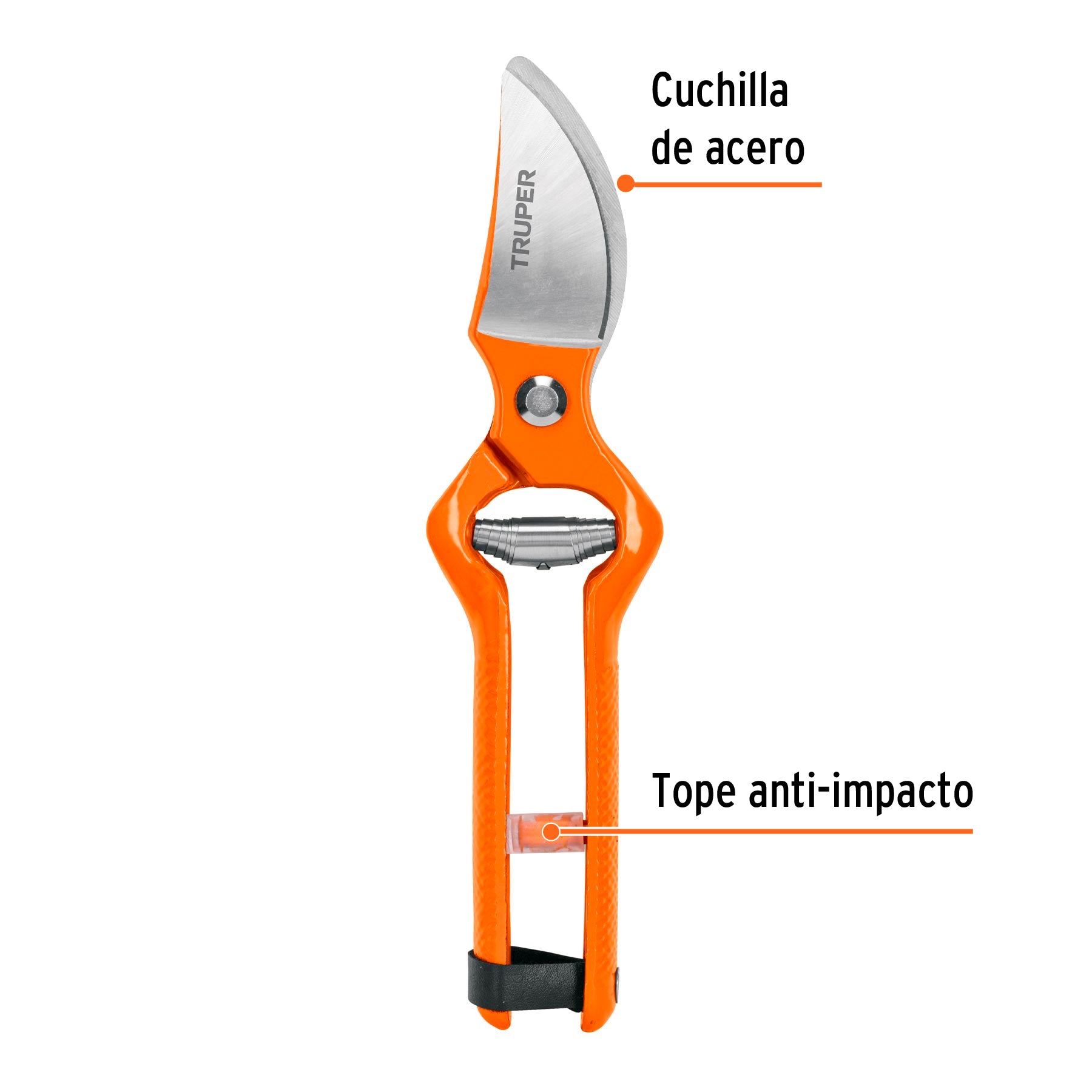 Tijera para poda 9-1/2" forjada cuchilla de paso, TRUPER