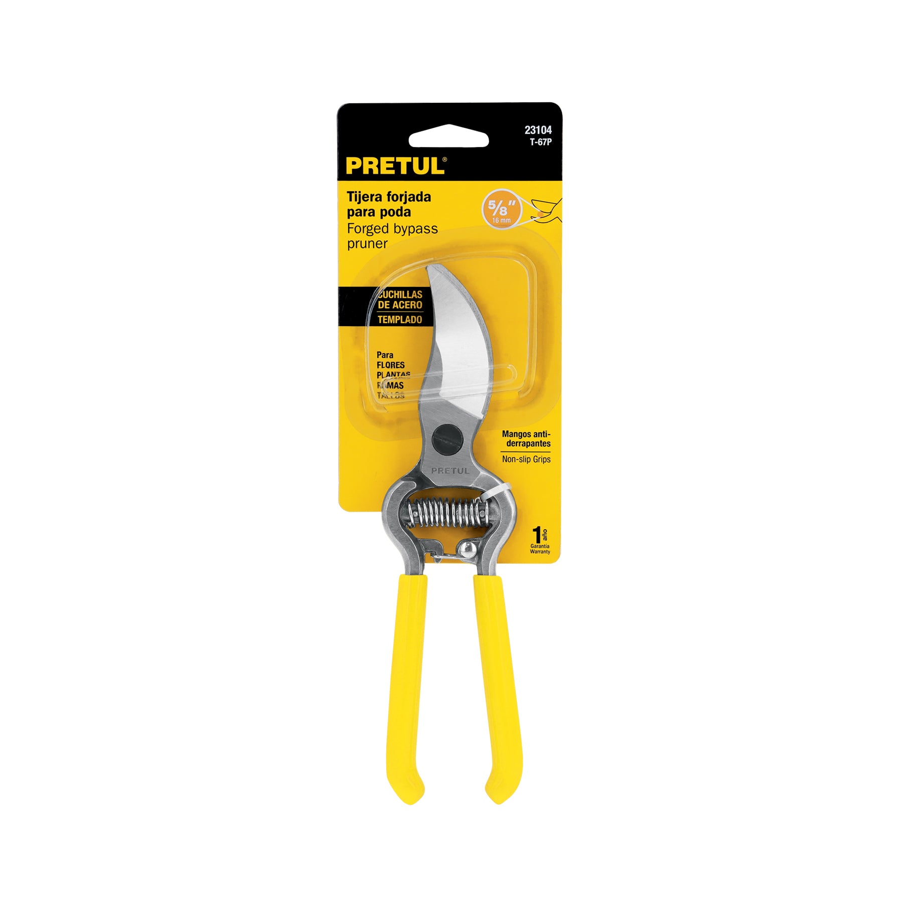 Tijera para poda 8" forjada cuchilla de paso, PRETUL