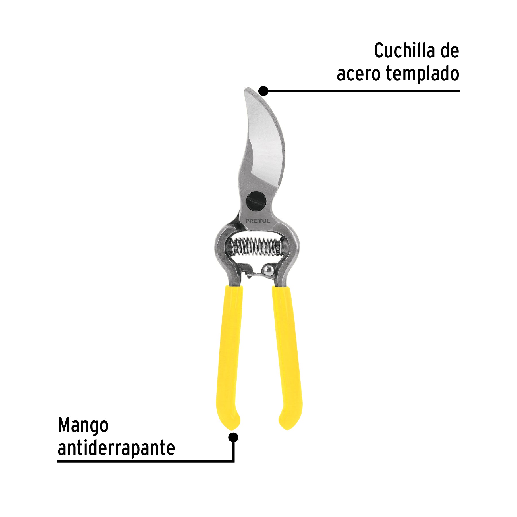 Tijera para poda 8" forjada cuchilla de paso, PRETUL