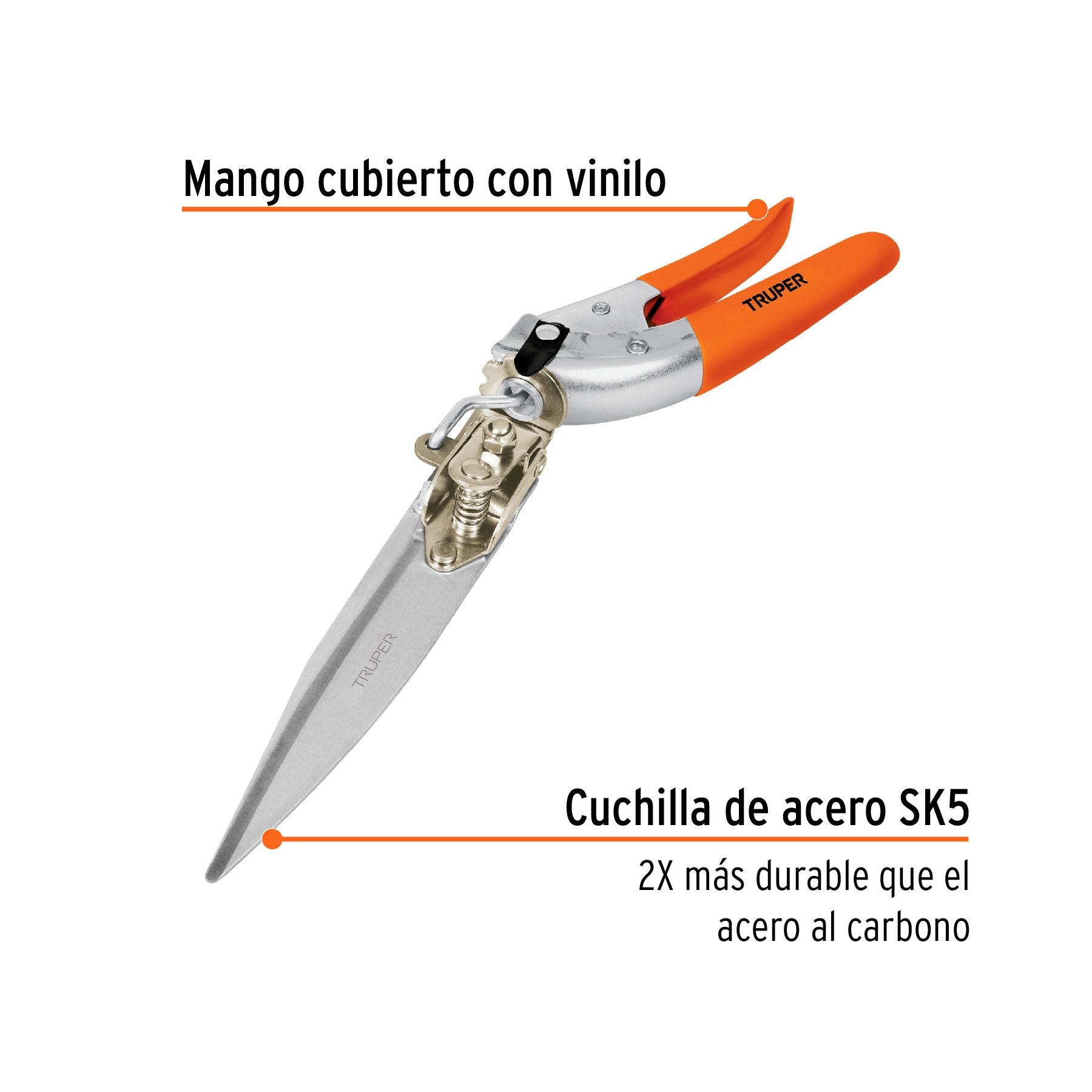 Tijera doméstica 13" para poda de césped, TRUPER