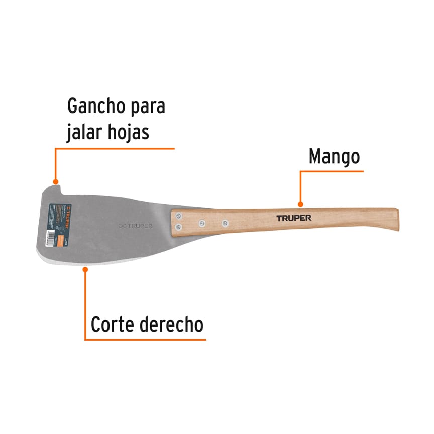 Machete huixtla corte derecho, largo 25", TRUPER