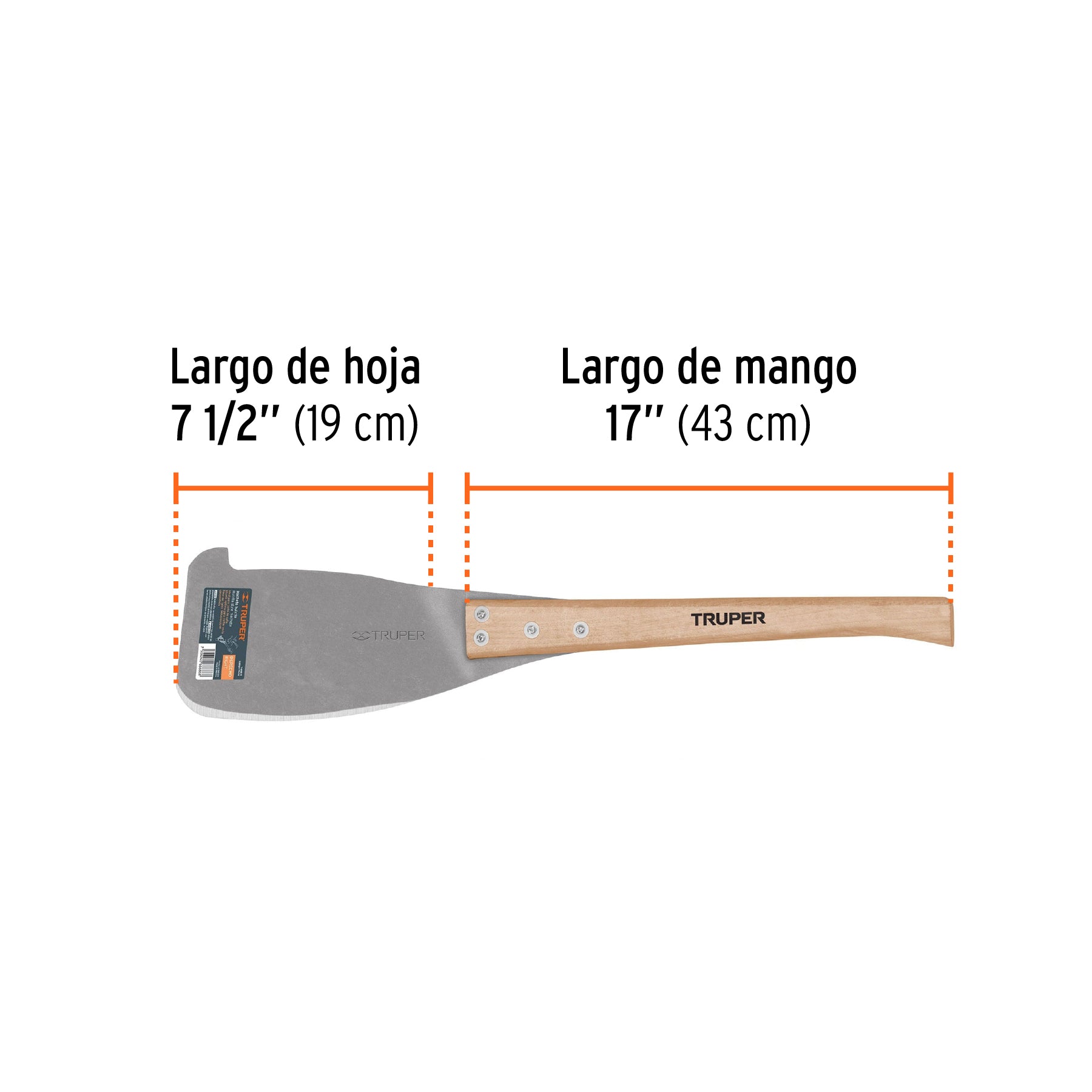 Machete huixtla corte derecho, largo 25", TRUPER