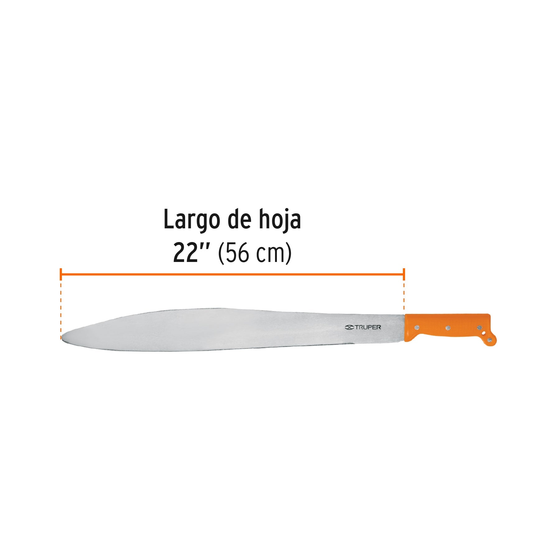Machete acapulqueño de 22" cacha naranja, TRUPER