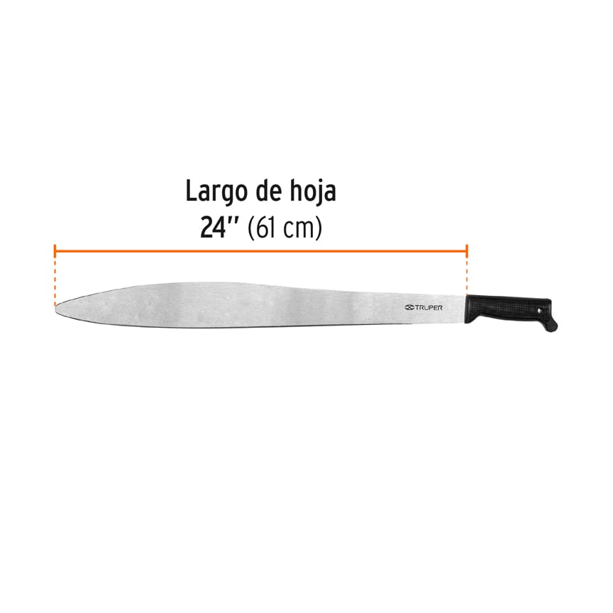 Machete acapulqueño de 24" cacha negra inyectada, TRUPER