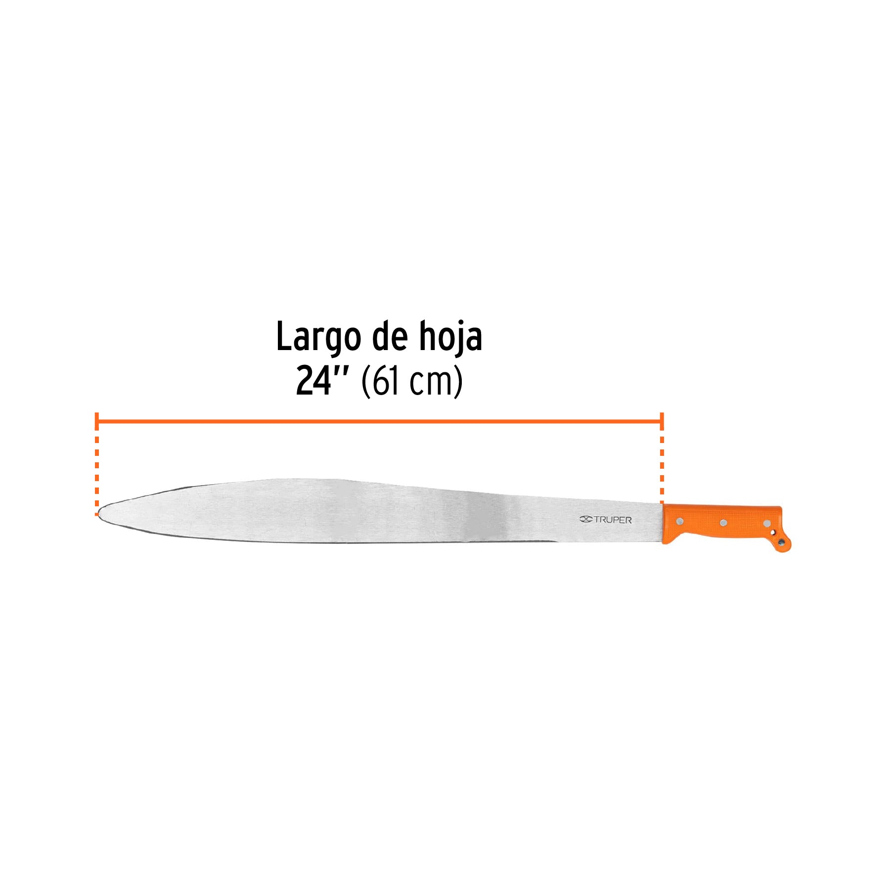 Machete acapulqueño de 24" cacha naranja, TRUPER