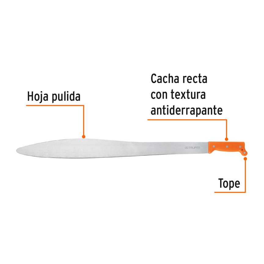 Machete acapulqueño de 27" cacha naranja, TRUPER