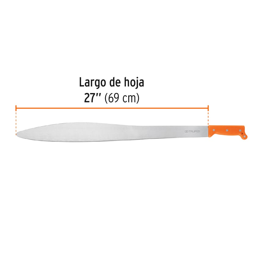 Machete acapulqueño de 27" cacha naranja, TRUPER