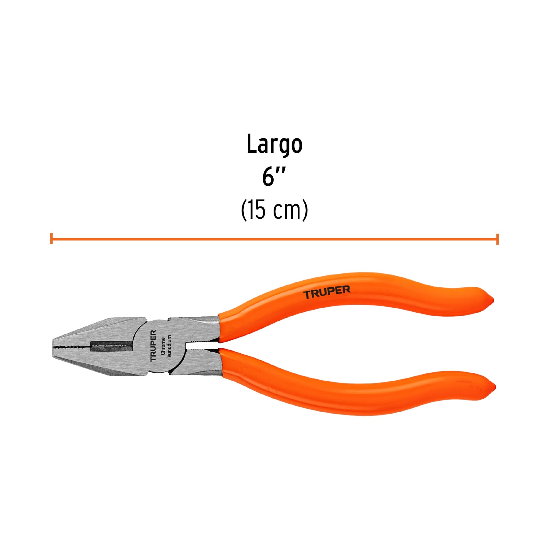 Pinza para electricista 6" mango de PVC, TRUPER