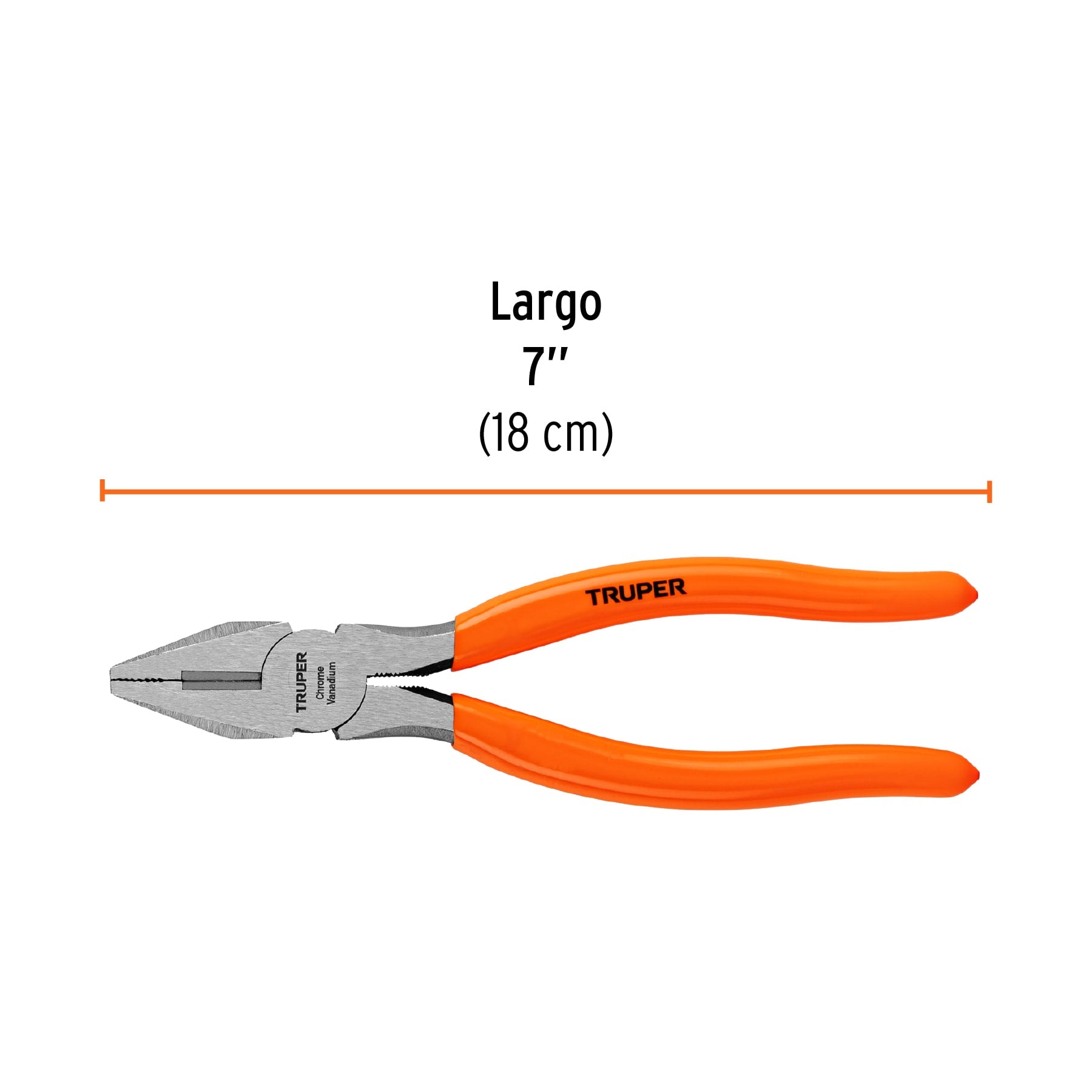 Pinza para electricista 7" mango de PVC, TRUPER