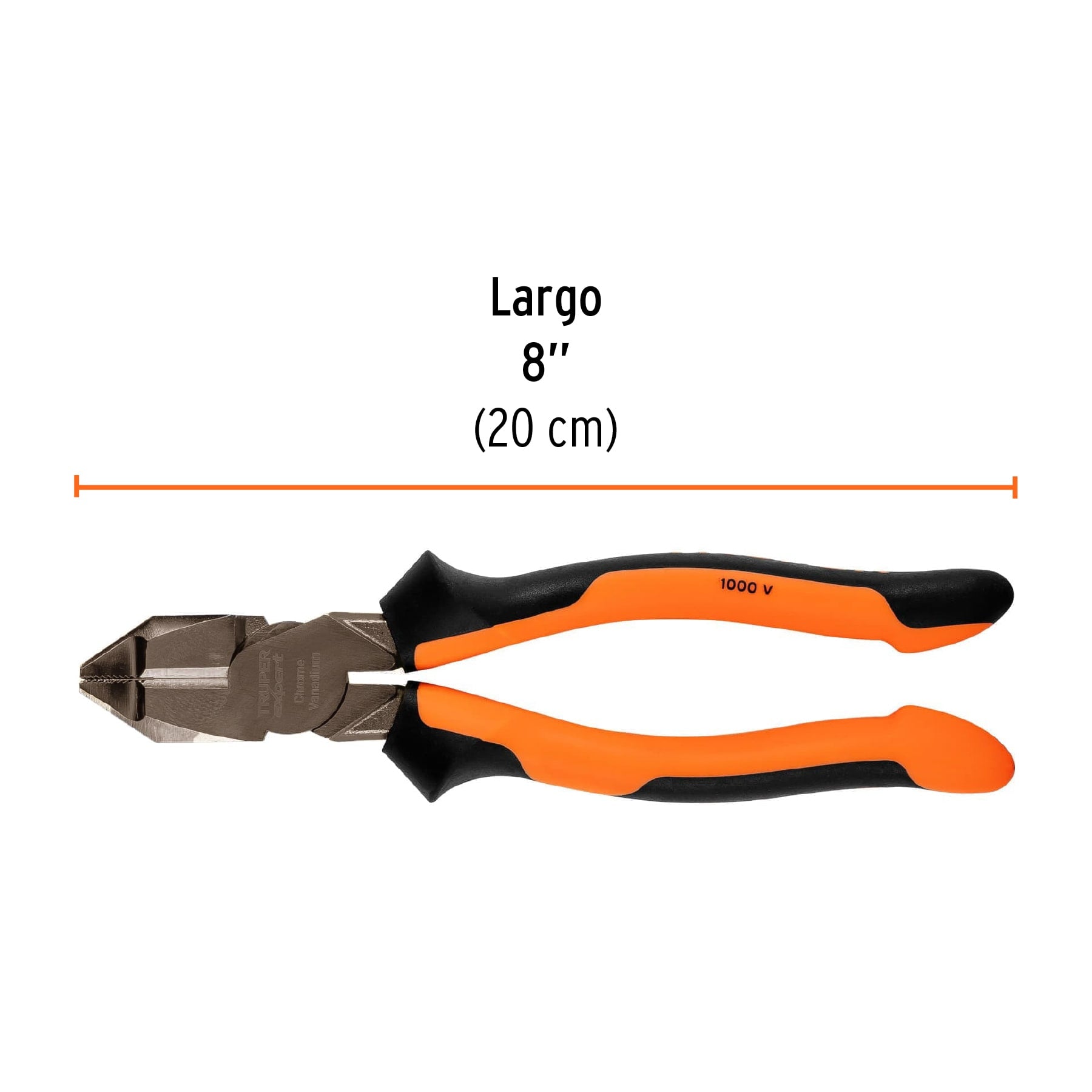 Pinza electricista 8" uso rudo, alta palanca, Comfort Grip