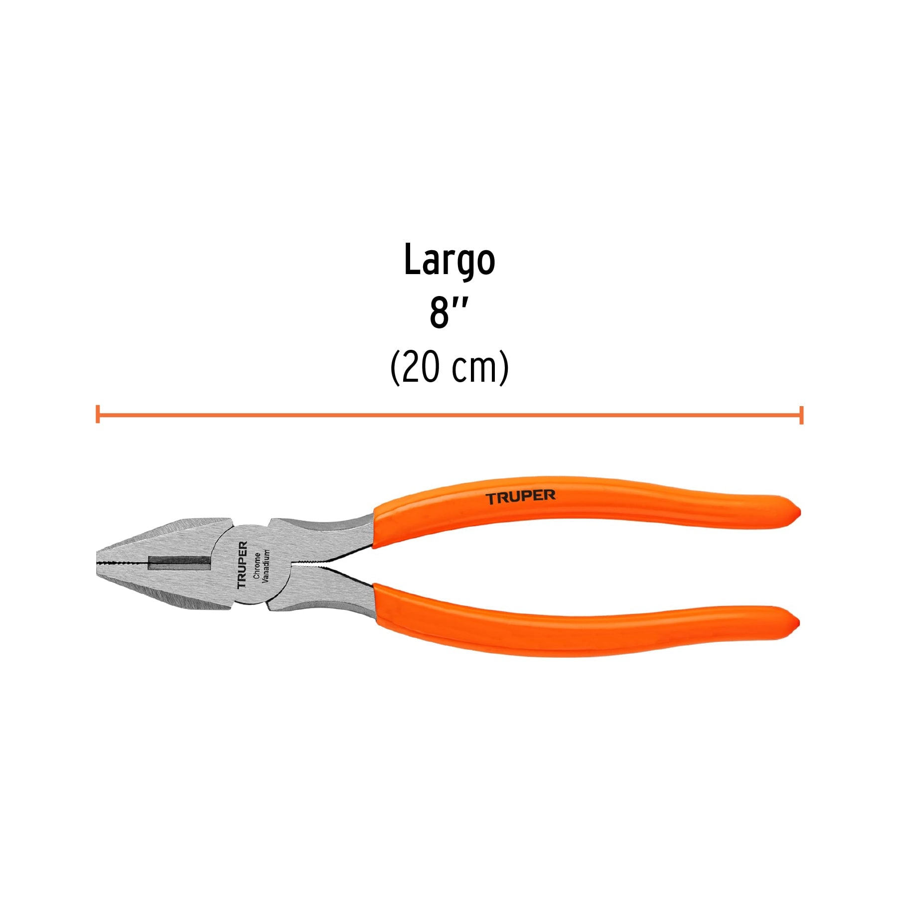 Pinza para electricista 8" mango de PVC, TRUPER