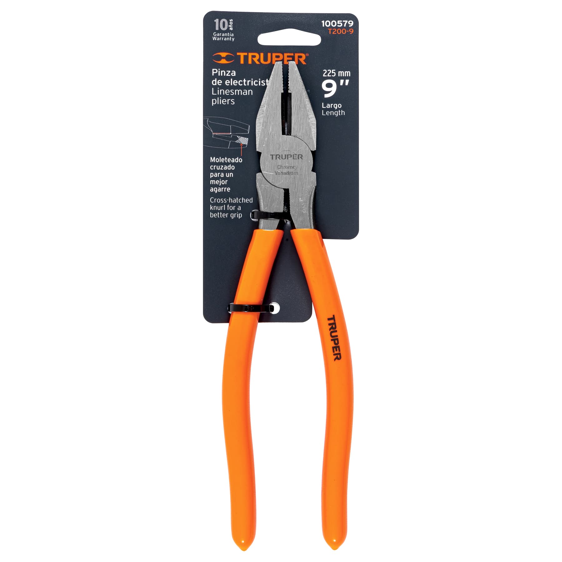 Pinza para electricista 9" mango de PVC, TRUPER