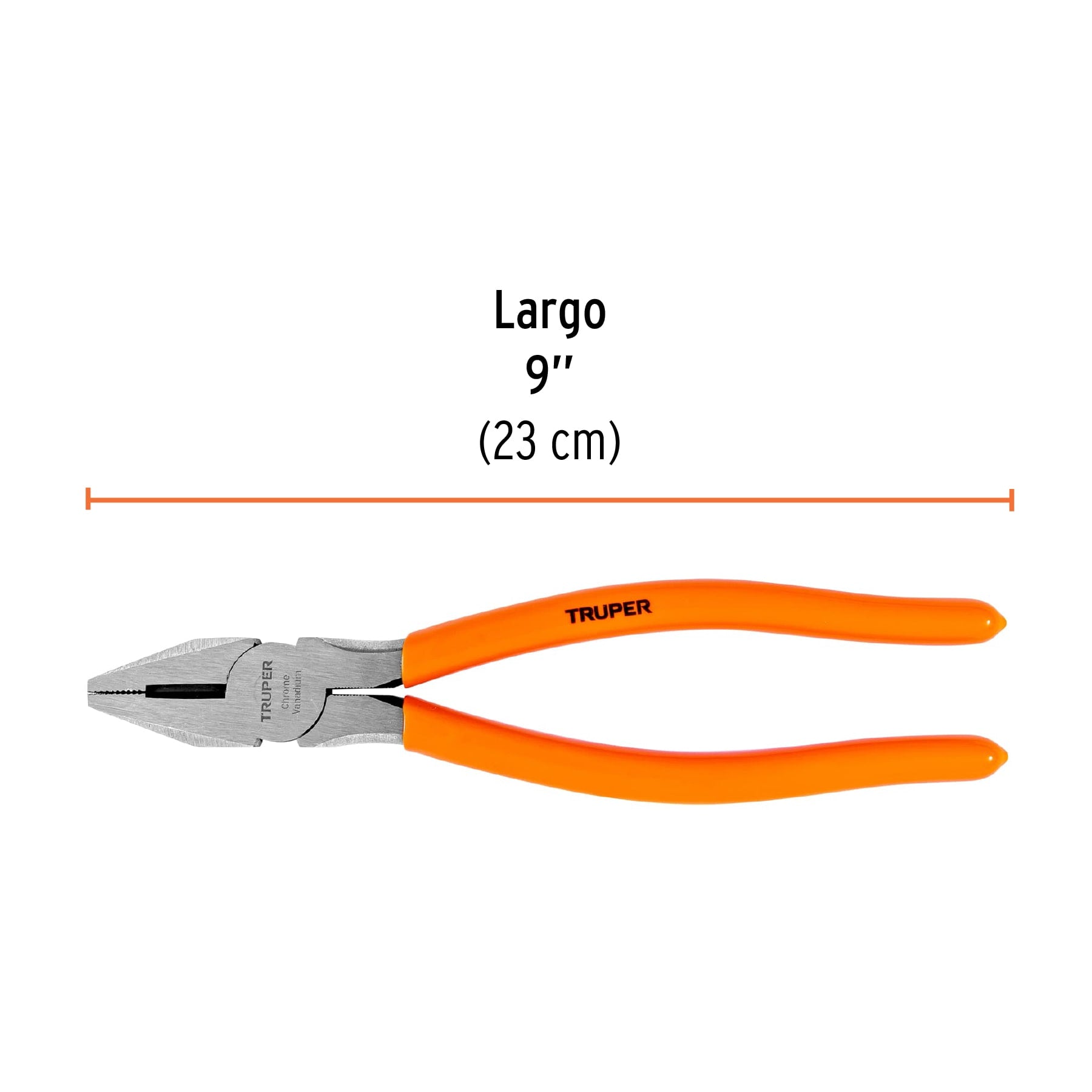Pinza para electricista 9" mango de PVC, TRUPER