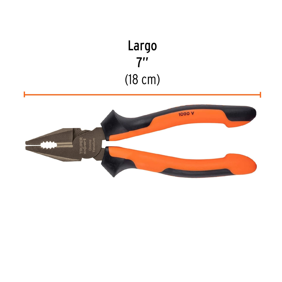 Pinza para electricista 7" alta palanca, Comfort Grip,EXPERT