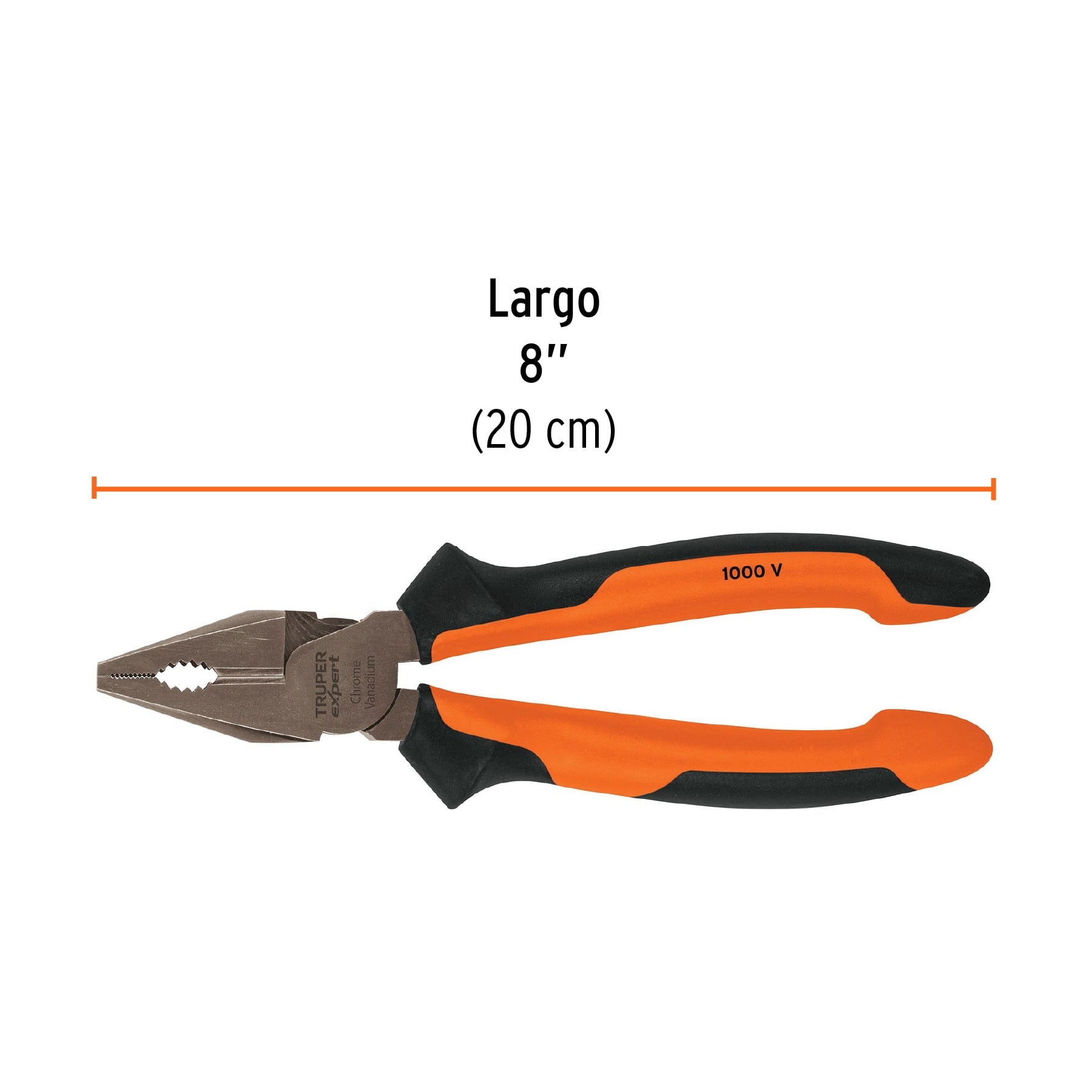 Pinza para electricista 8" alta palanca,Comfort Grip,EXPERT