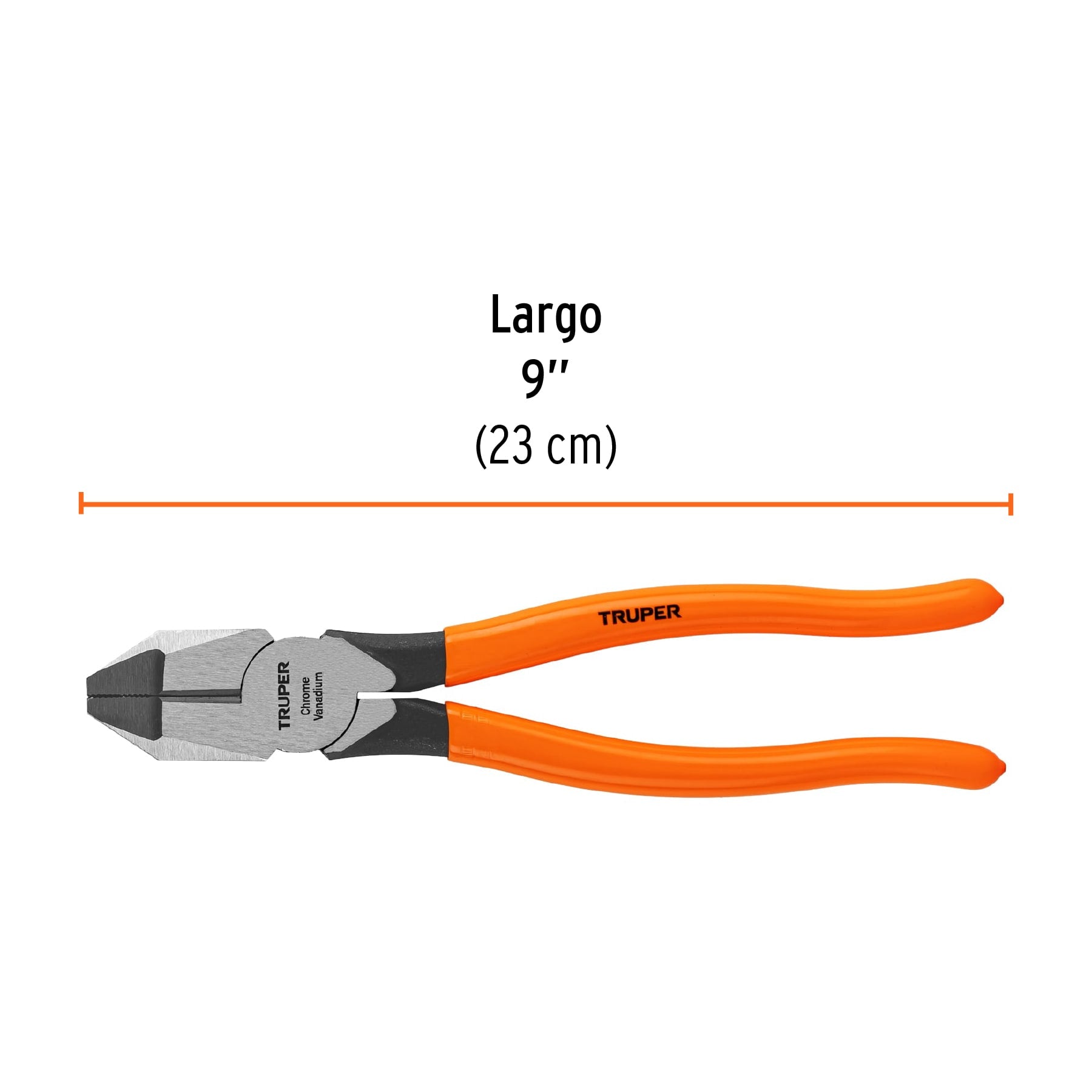 Pinza para electricista 9" uso rudo, mango PVC, TRUPER