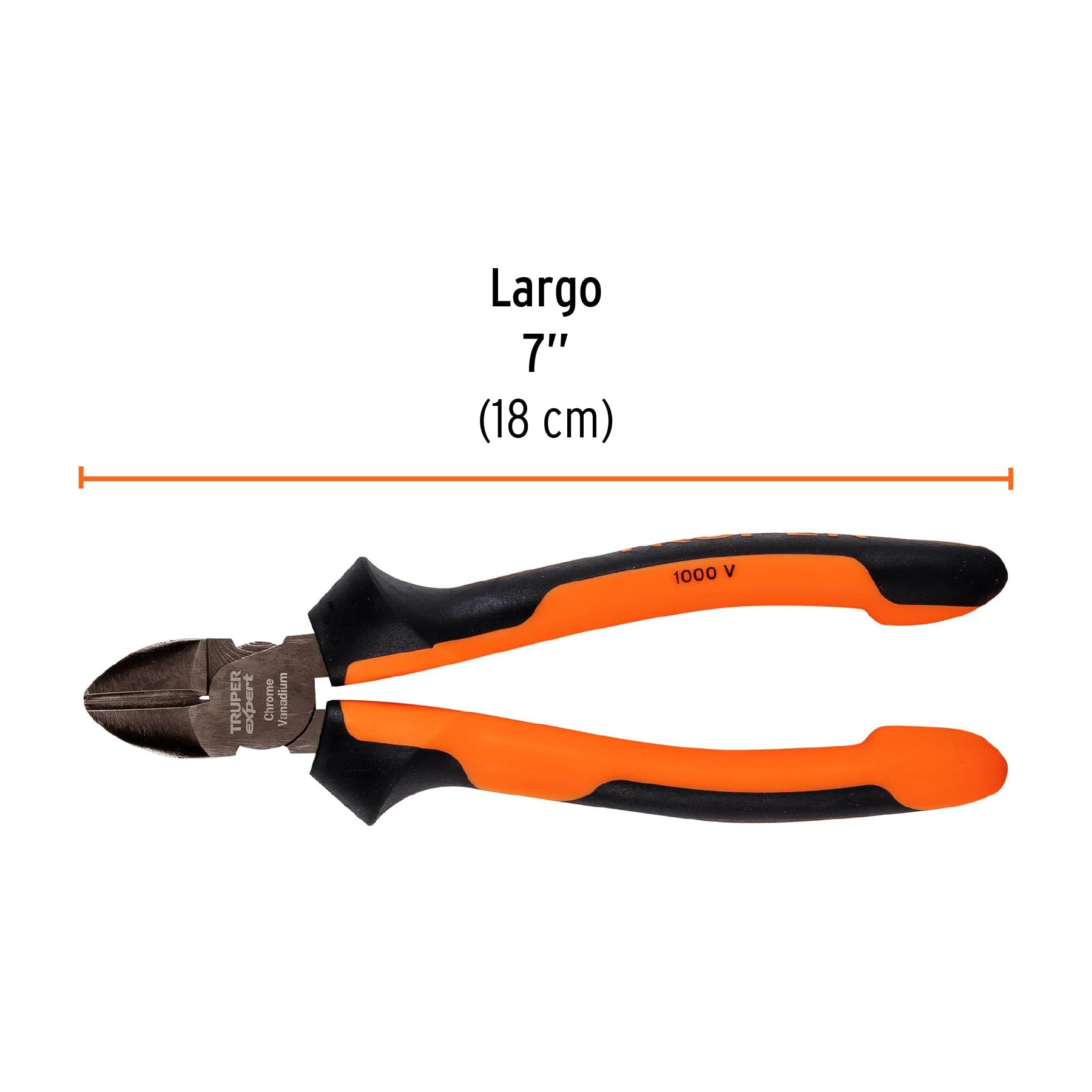 Pinza corte diagonal 7" alta palanca, Comfort Grip, EXPERT