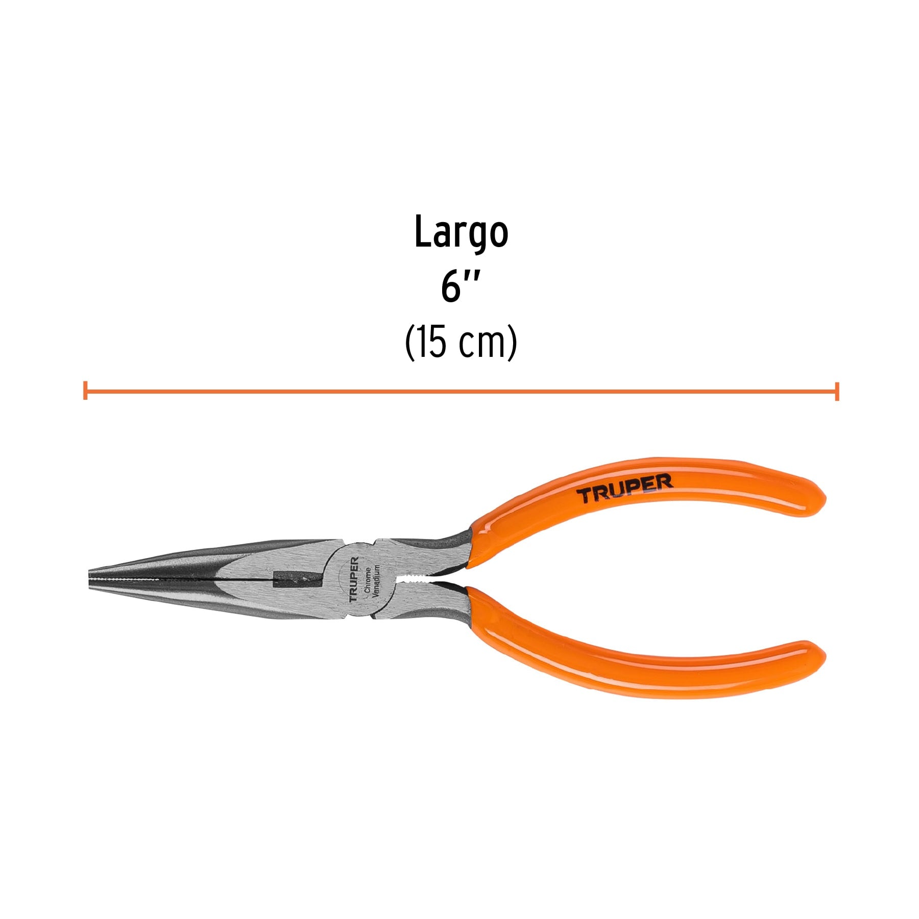 Pinza de punta y corte 6" mango de PVC, TRUPER