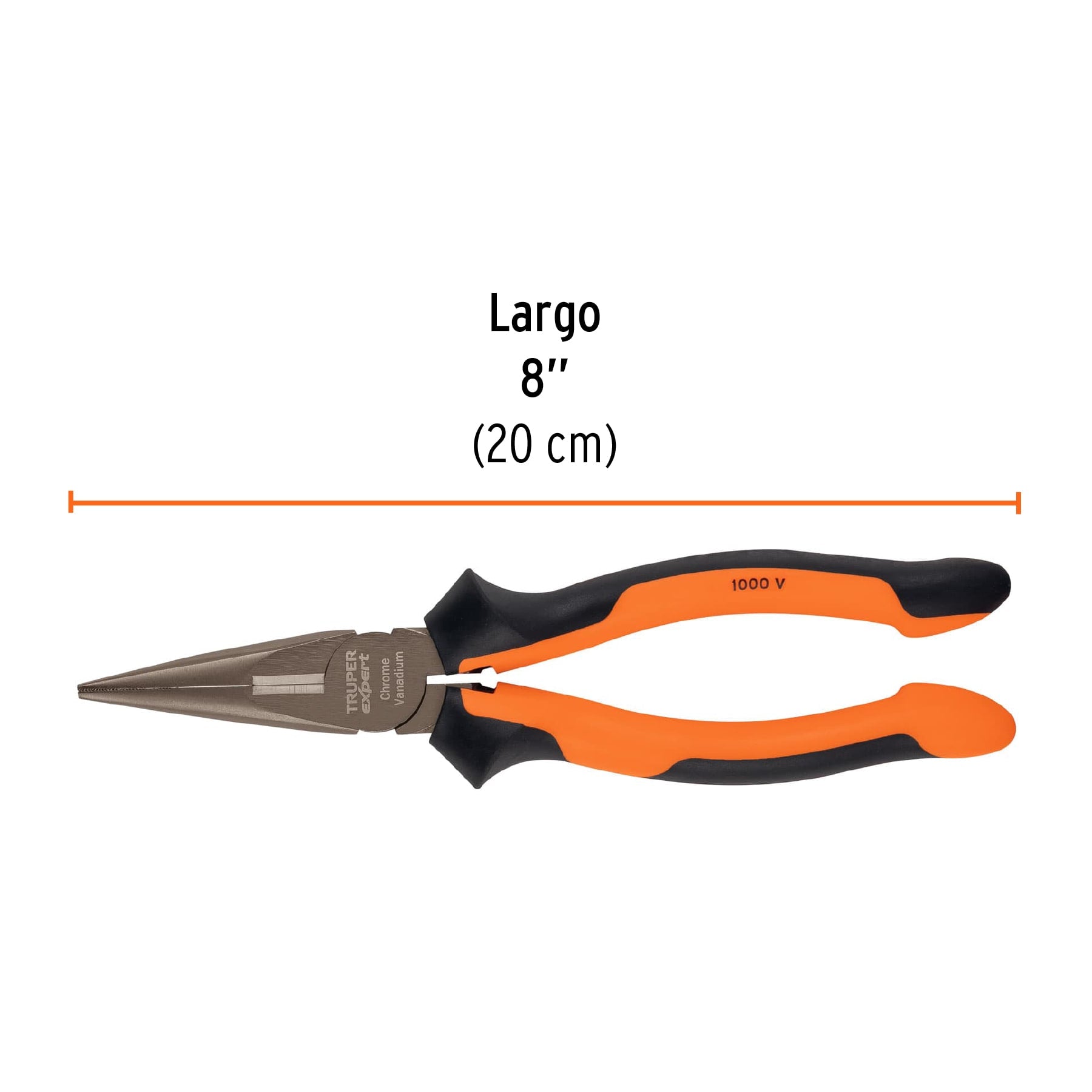 Pinza punta y corte 8" mango Comfort Grip, TRUPER EXPERT