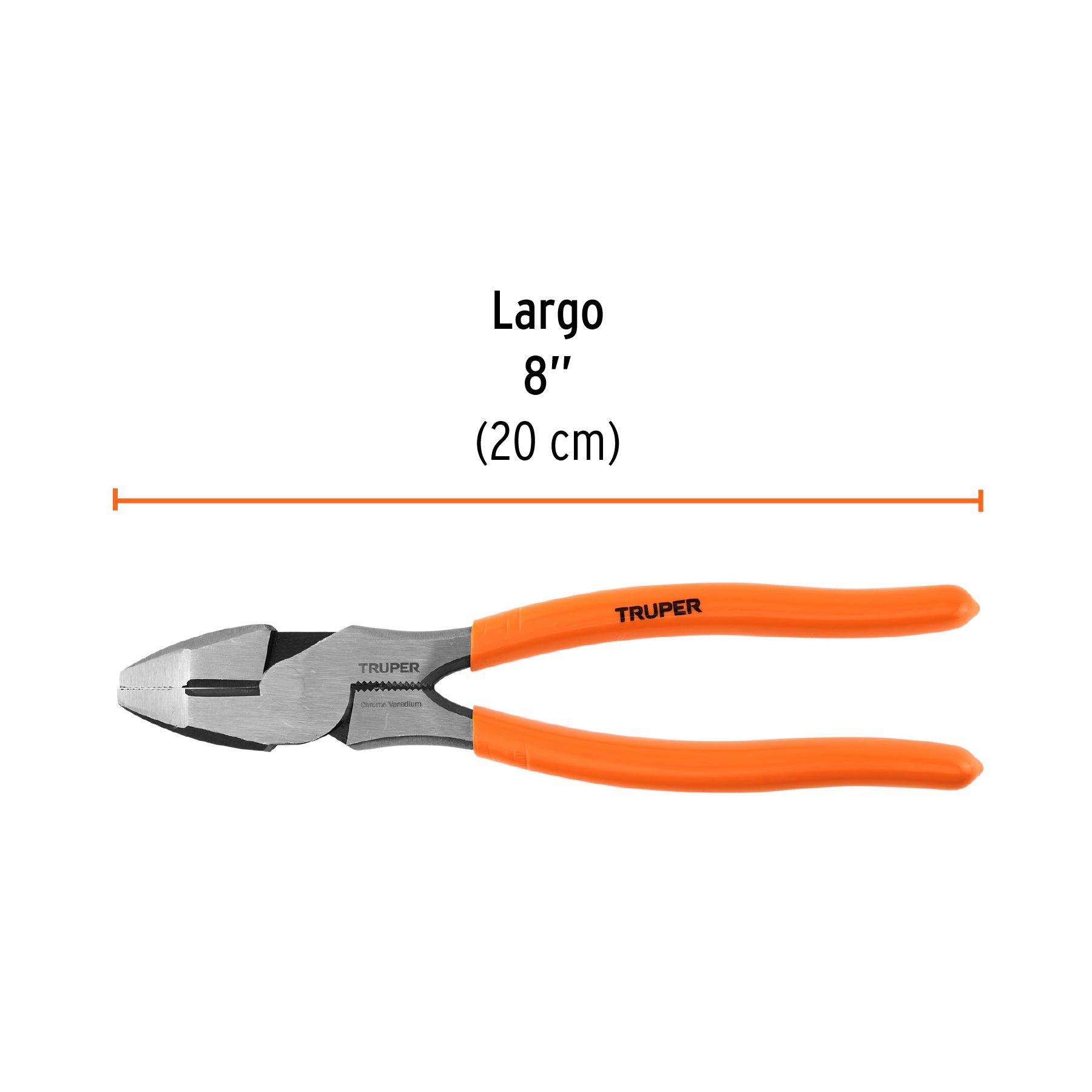 Pinza para electricista 8" alta palanca mango PVC, TRUPER