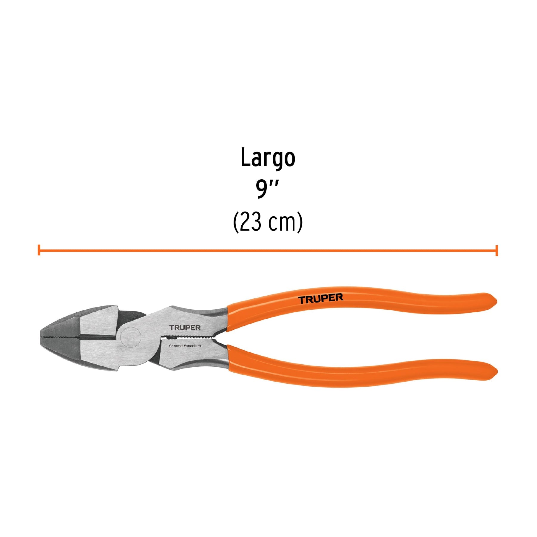 Pinza para electricista 9" alta palanca mango PVC, TRUPER