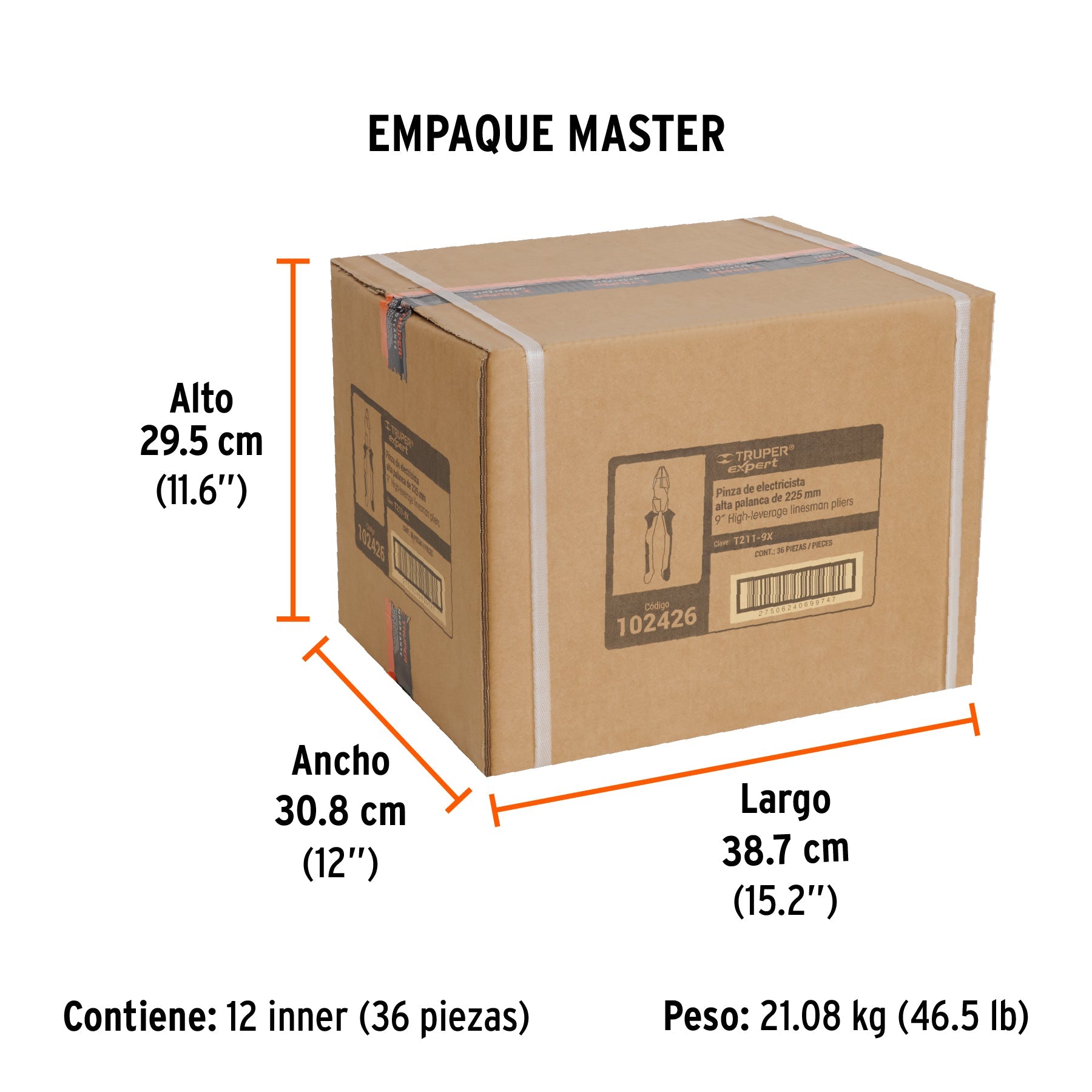 Pinza para electricista 9" alta palanca mango Comfort Grip - Empaque